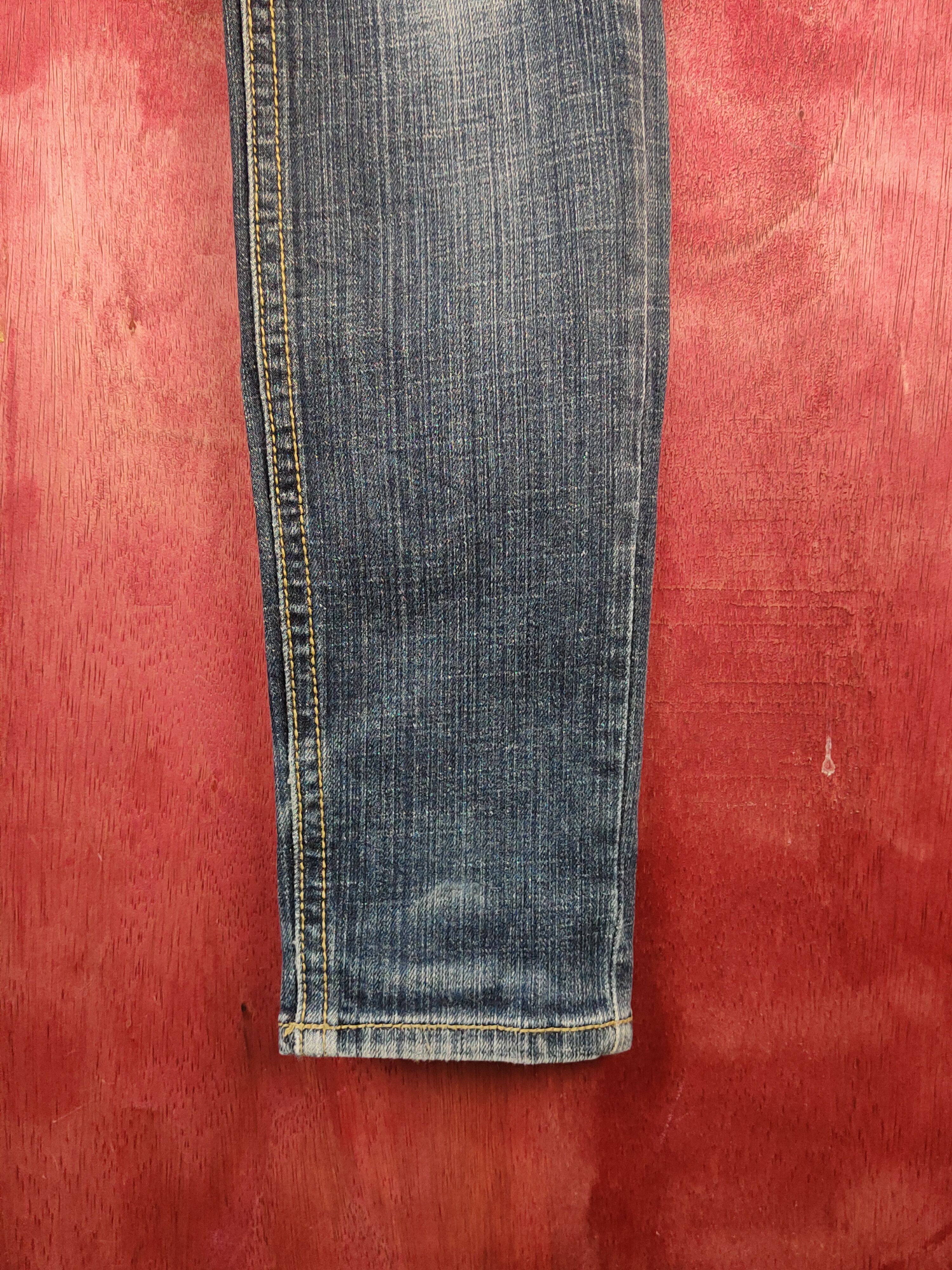 Japanese Brand N Dark Blue Distressed Ripped Jeans #S2220 Size 29" - 6 Thumbnail
