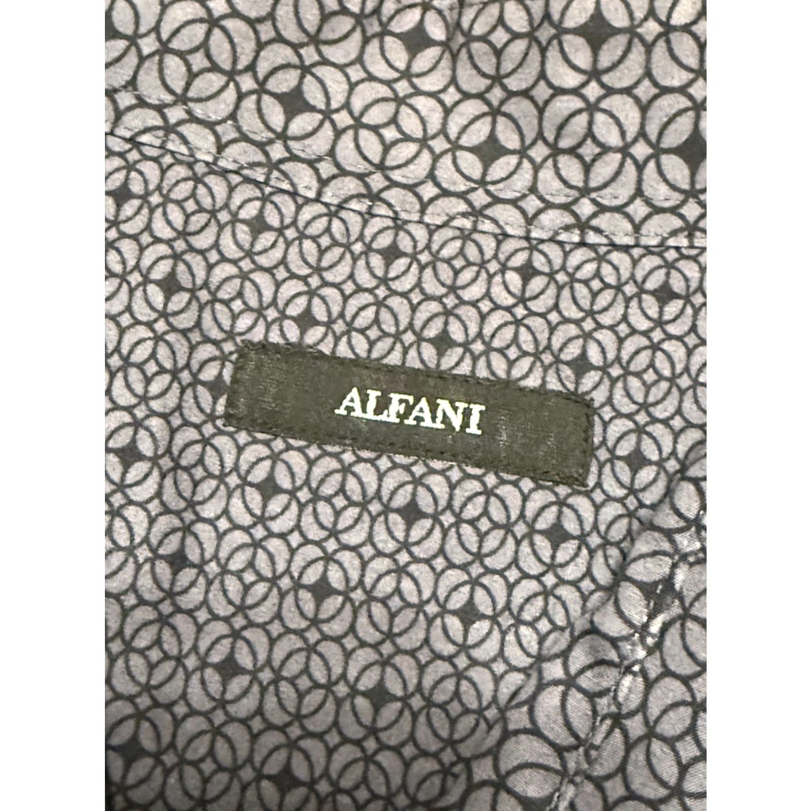 Alfani Alfani Shirt Men's XL Grey Black Long Sleeve Button Up Shirt Allover Print Size US XL / EU 56 / 4 - 5 Thumbnail