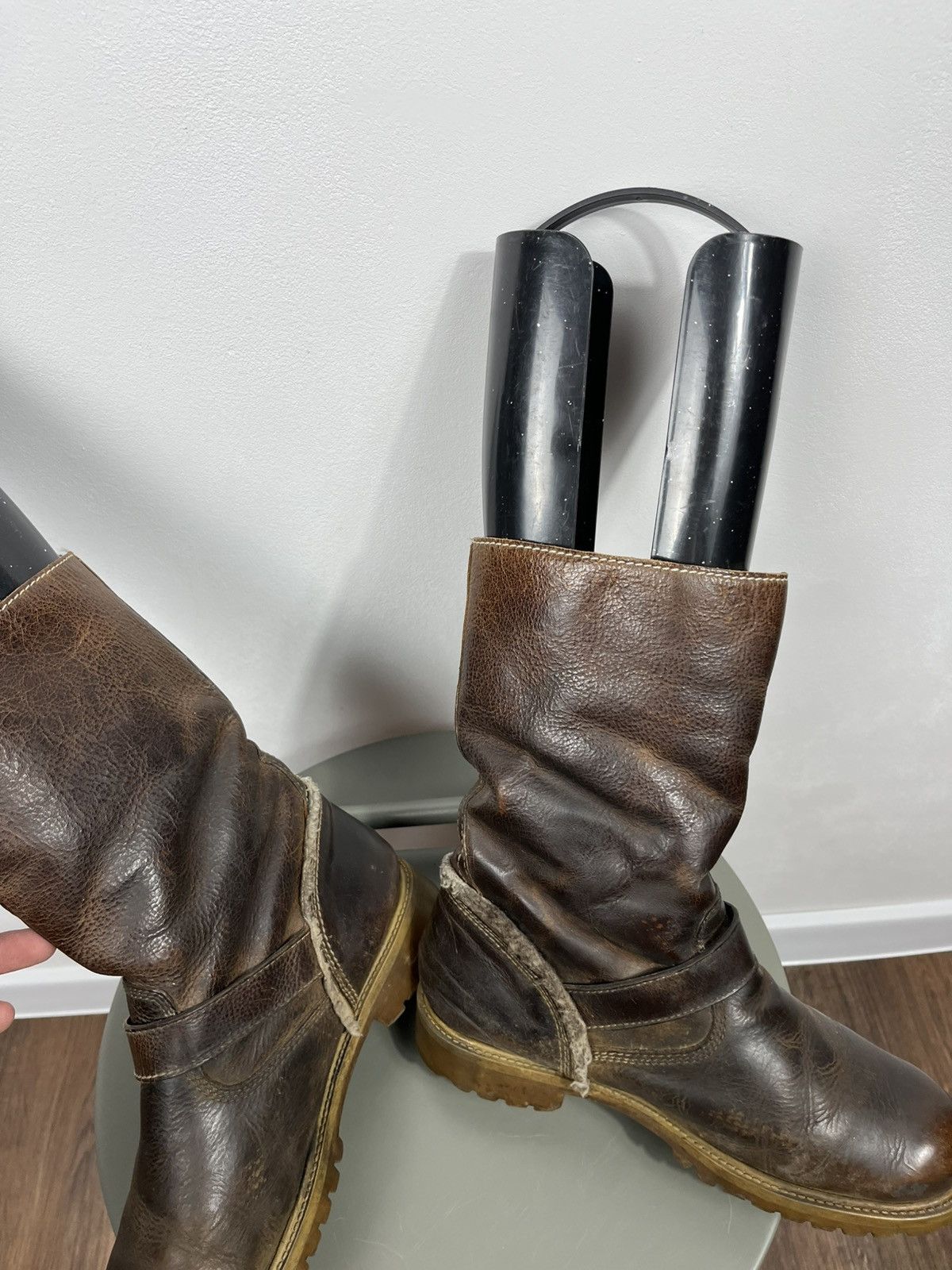 Other Avant Garde Distressed Leather Biker Boots EU 41 Brown Size US 8 / EU 41 - 14 Thumbnail