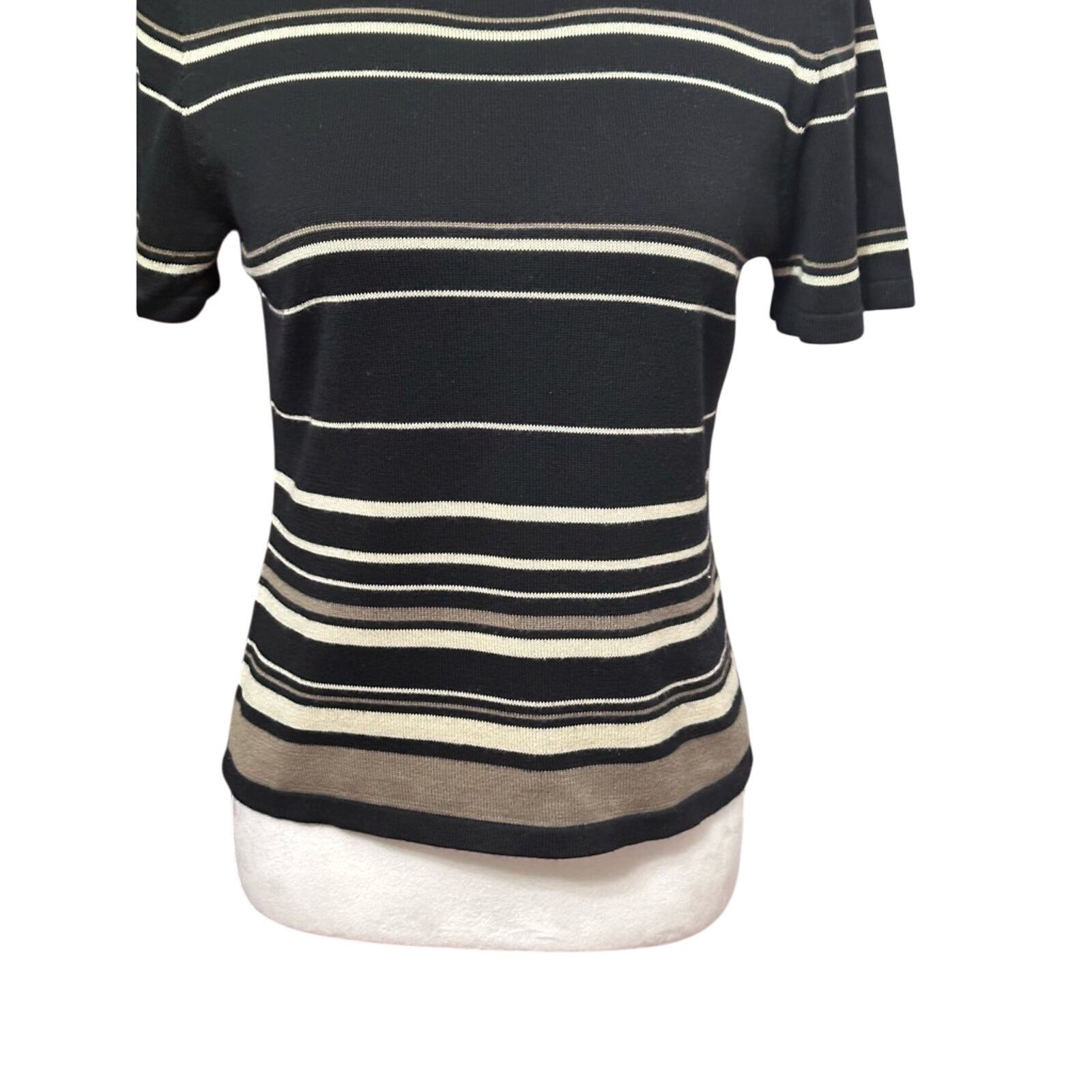 Other Style&Co. Sweater Scoop Neckline 3/4 Sleeves Striped Multi S Size S / US 4 / IT 40 - 3 Thumbnail