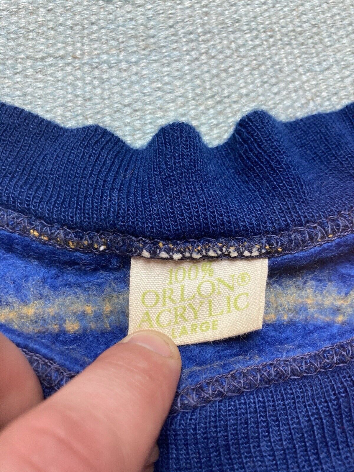 Vintage VTG 60s crewneck sweatshirt acrylic striped soft comfy large Size US L / EU 52-54 / 3 - 4 Thumbnail
