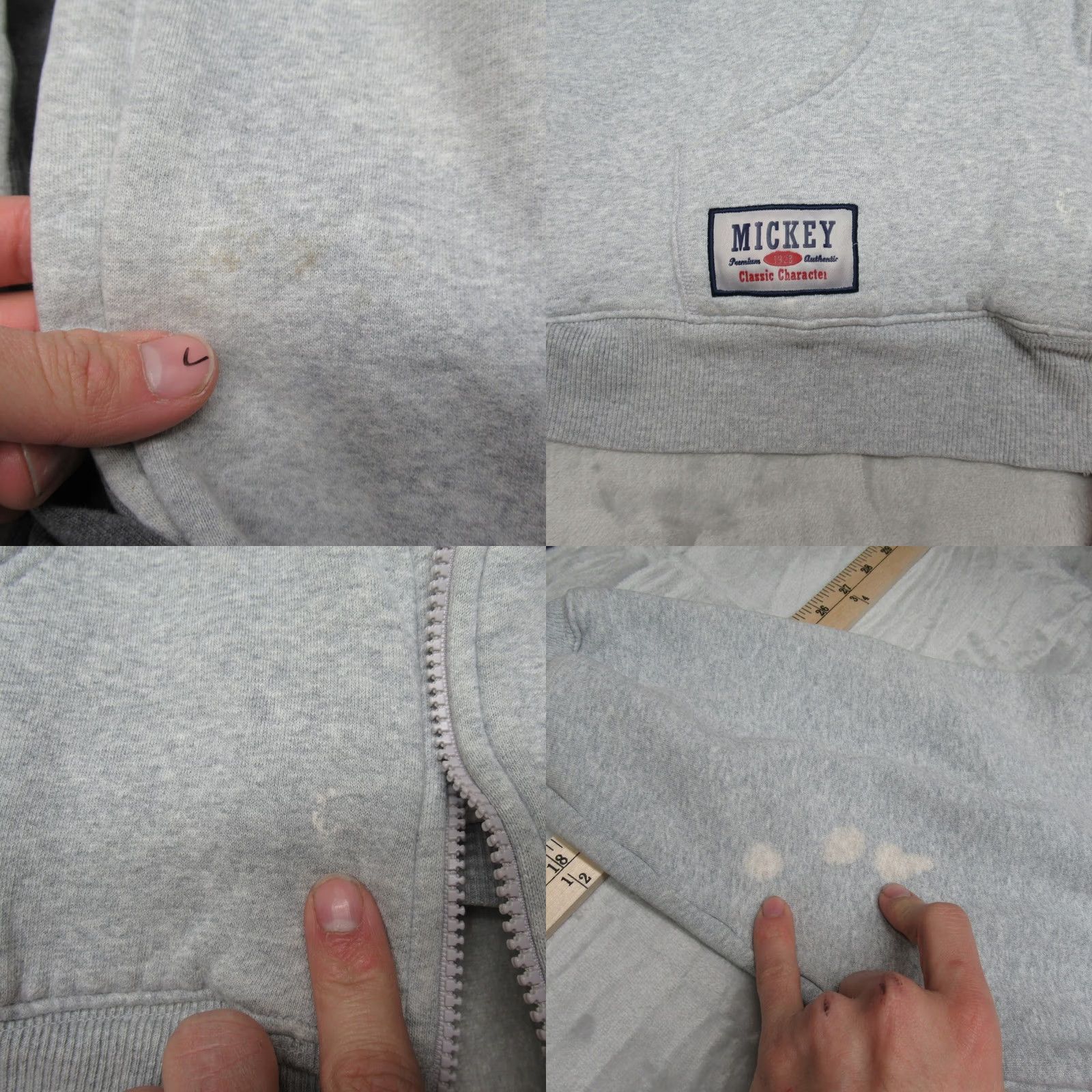 Disney Disney Mickey Mouse Hoodie Womens L Gray Fleece Full Zip Boxy Sweatshirt VTG Size L / US 10 / IT 46 - 8 Thumbnail