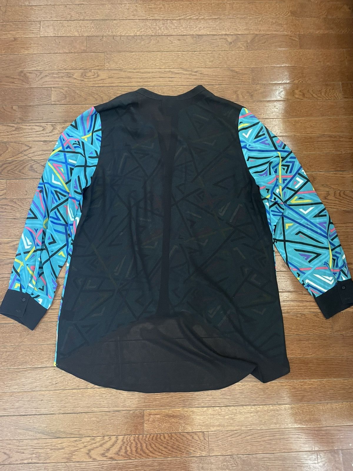 Nicole Miller Nicole Miller black and multi-colored sheer blouse Size XL / US 12-14 / IT 48-50 - 2 Thumbnail