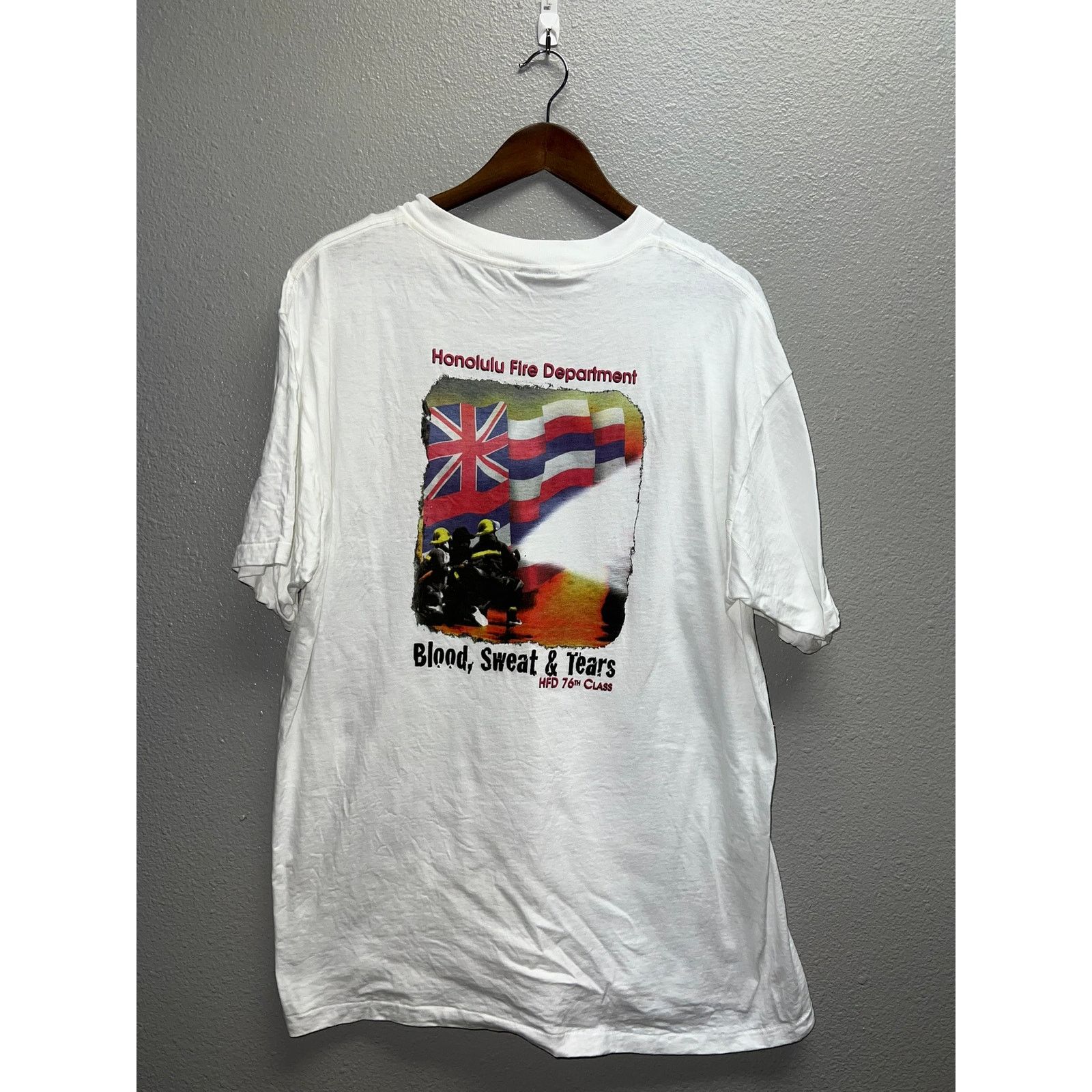 Vintage Vintage Honolulu Fire Department Shirt Blood Sweat Tears XL Size US XL / EU 56 / 4 - 1 Thumbnail