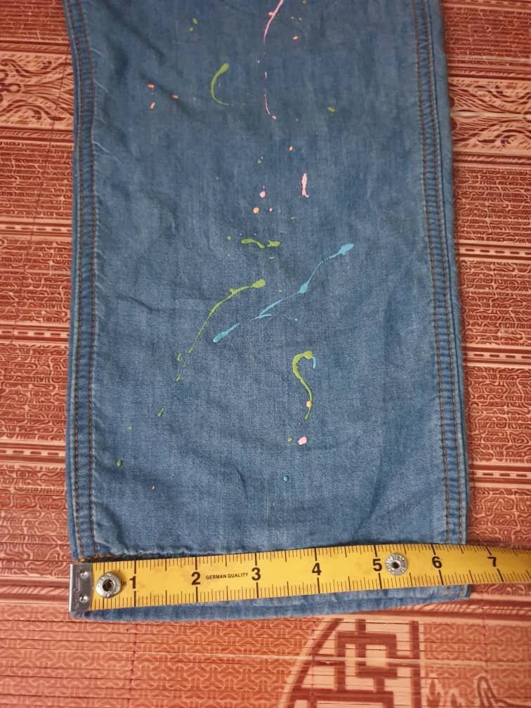 Issey Miyake 💥Frapbois splash paint art Issey miyake denim pant Size US 33 - 9 Thumbnail