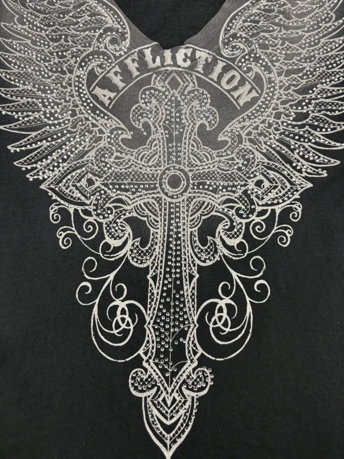 Affliction Affliction Live Fast Wings Cross Tee Rhinestone Graphic USA Size S / US 4 / IT 40 - 7 Thumbnail