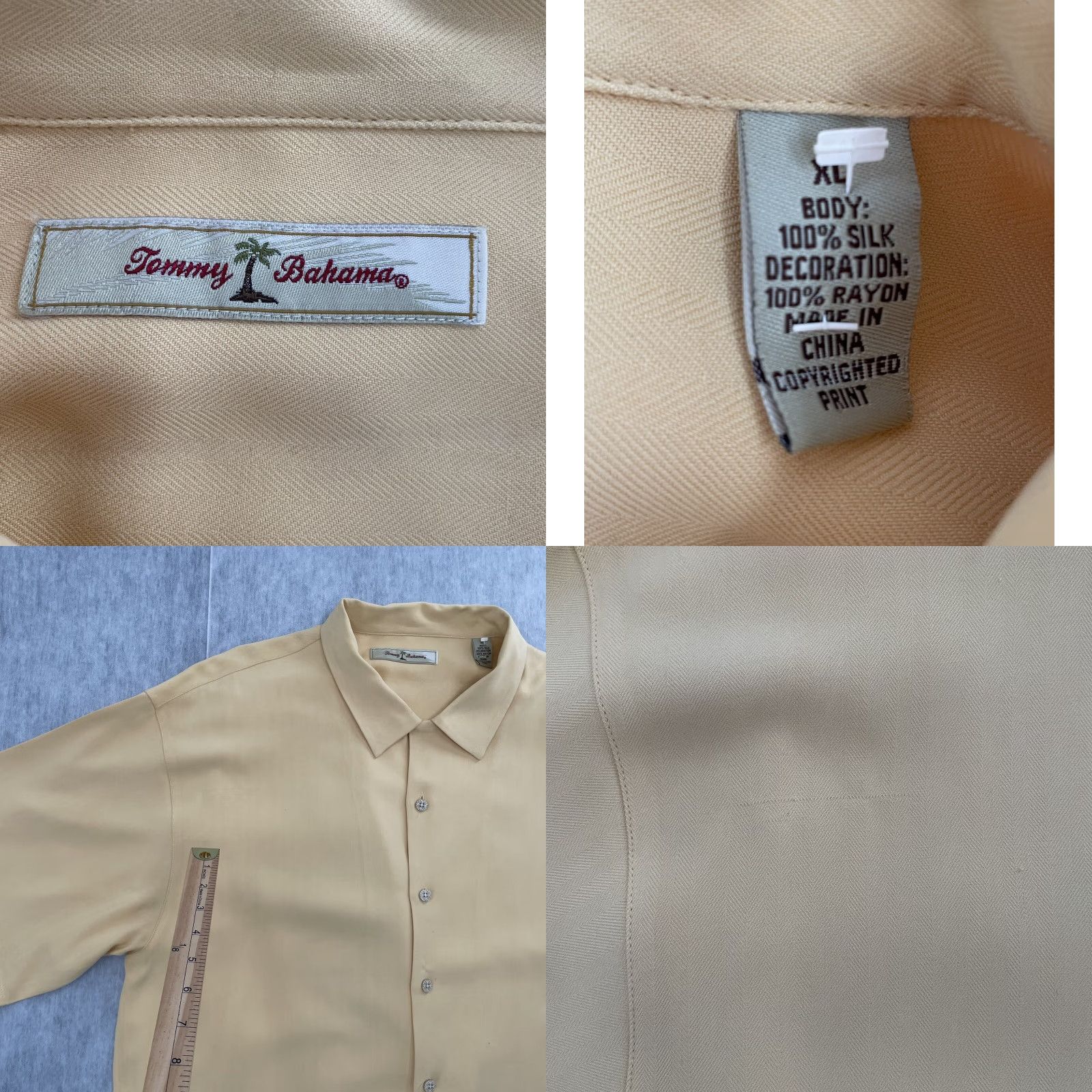 Tommy Bahama Tommy Bahama Shirt Men's XL Yellow Silk Short Sleeve Button-Front Beach Hawaiian Aloha Bar None Martini Glass Mens Size US XL / EU 56 / 4 - 8 Thumbnail