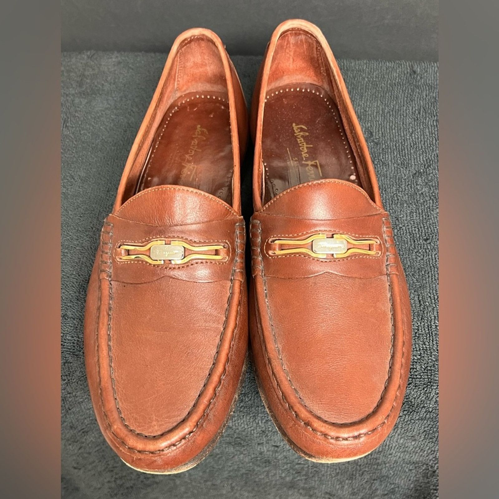 Salvatore Ferragamo Salvatore Ferragamo Silver Gold Gancini Bit loafers 8.5 D Size US 8.5 / EU 41-42 - 1 Thumbnail