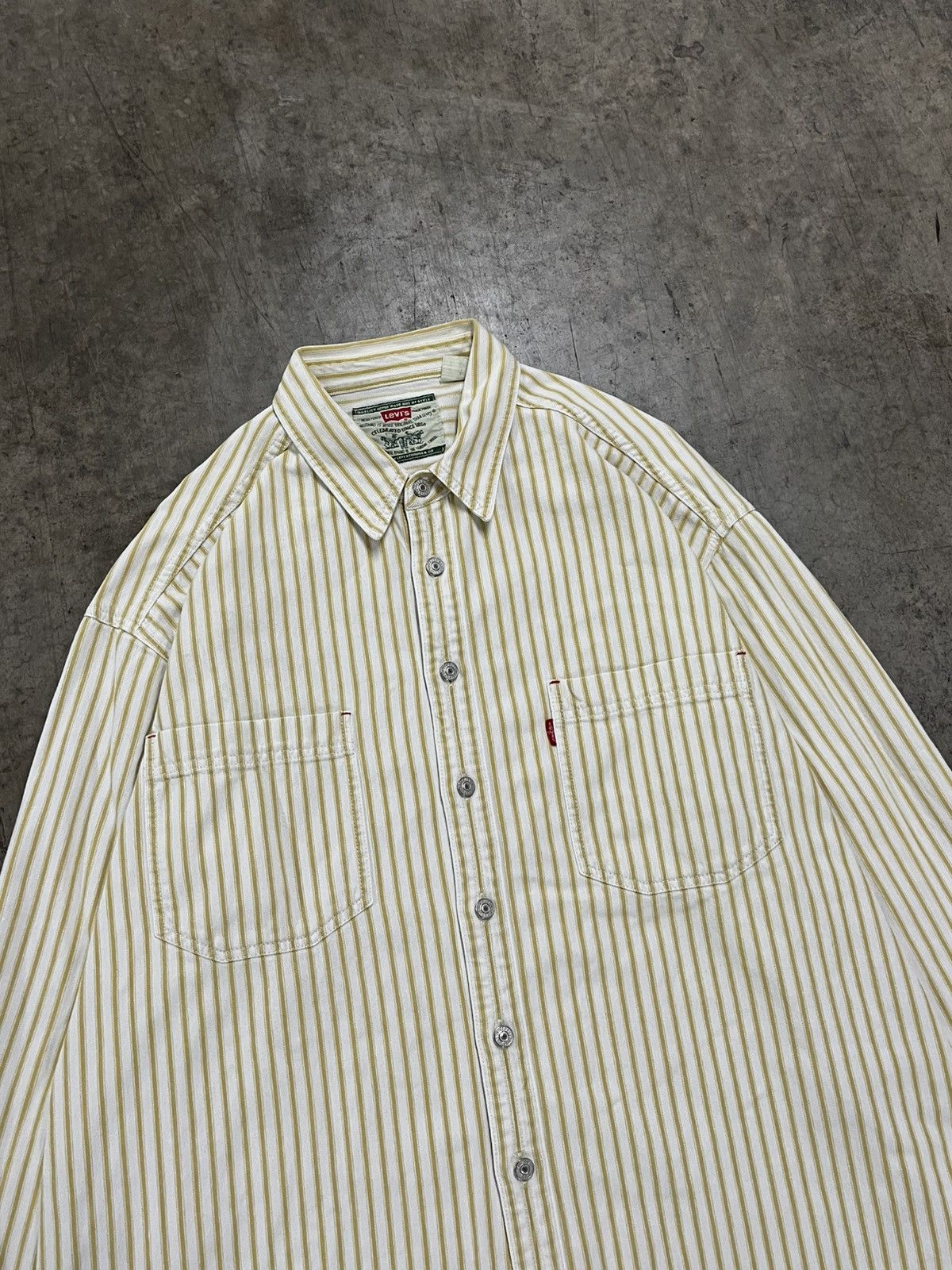 Levi's × Vintage Levi’s stripped heavy cotton preppy look longsleeve rare Size US XL / EU 56 / 4 - 4 Thumbnail
