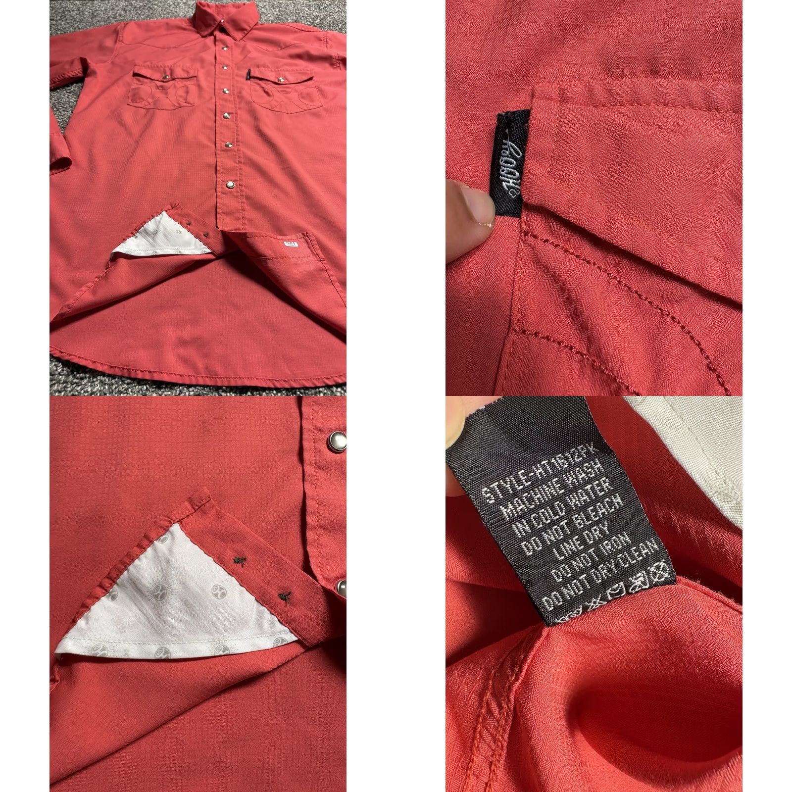 Vintage HOOEY Habitat Pearl Snap Fishing Shirt Mens Medium Vent Western Pink Shirt Size US M / EU 48-50 / 2 - 8 Thumbnail
