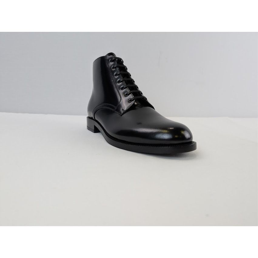 Celine o1rshd1 Leather Mid Top Shiny Classic Army Boots in Black Size US 7 / EU 40 - 3 Thumbnail