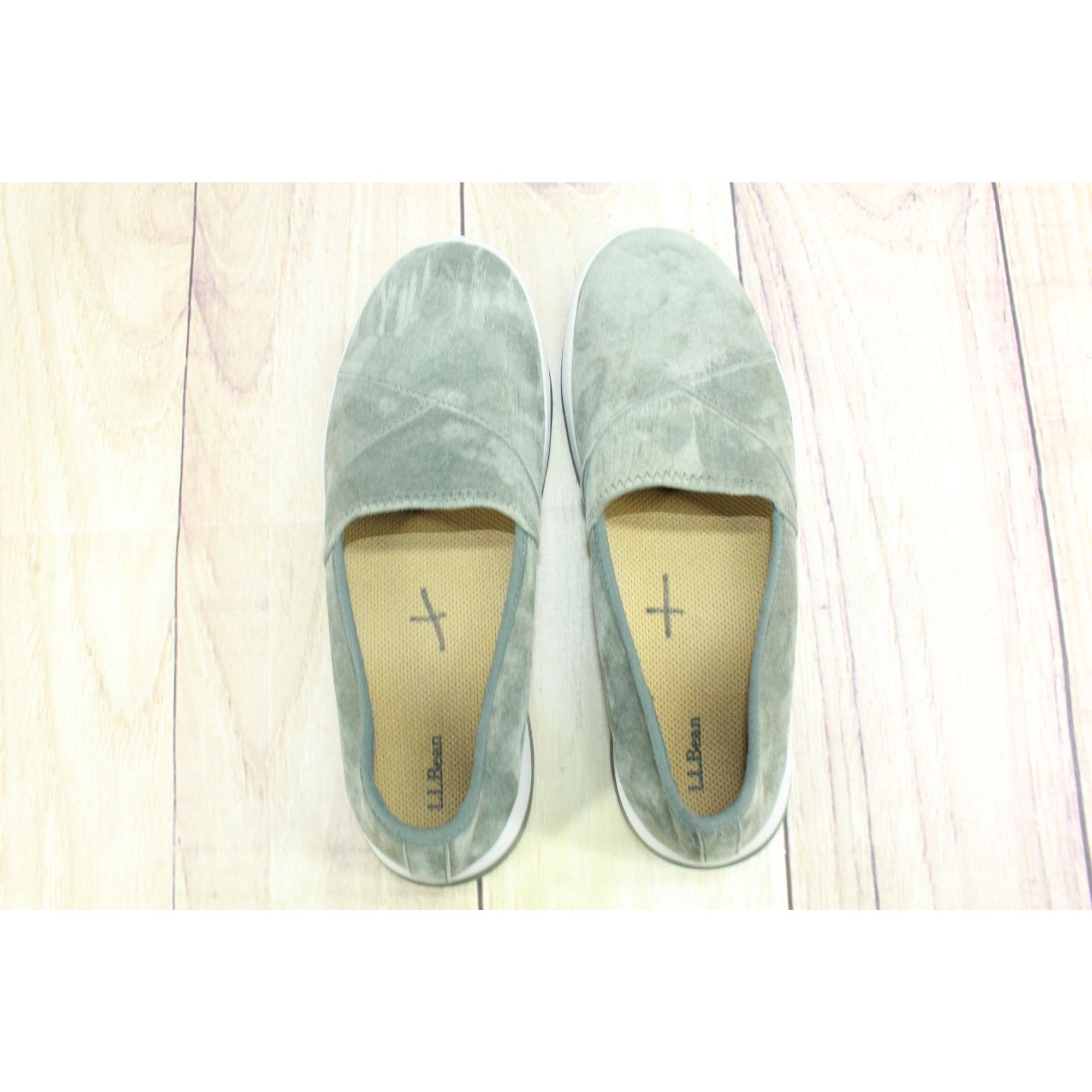 L.L. Bean LL Bean Back Cove Green Nubuck Slip-On Flats Size US 7 / IT 37 - 7 Thumbnail