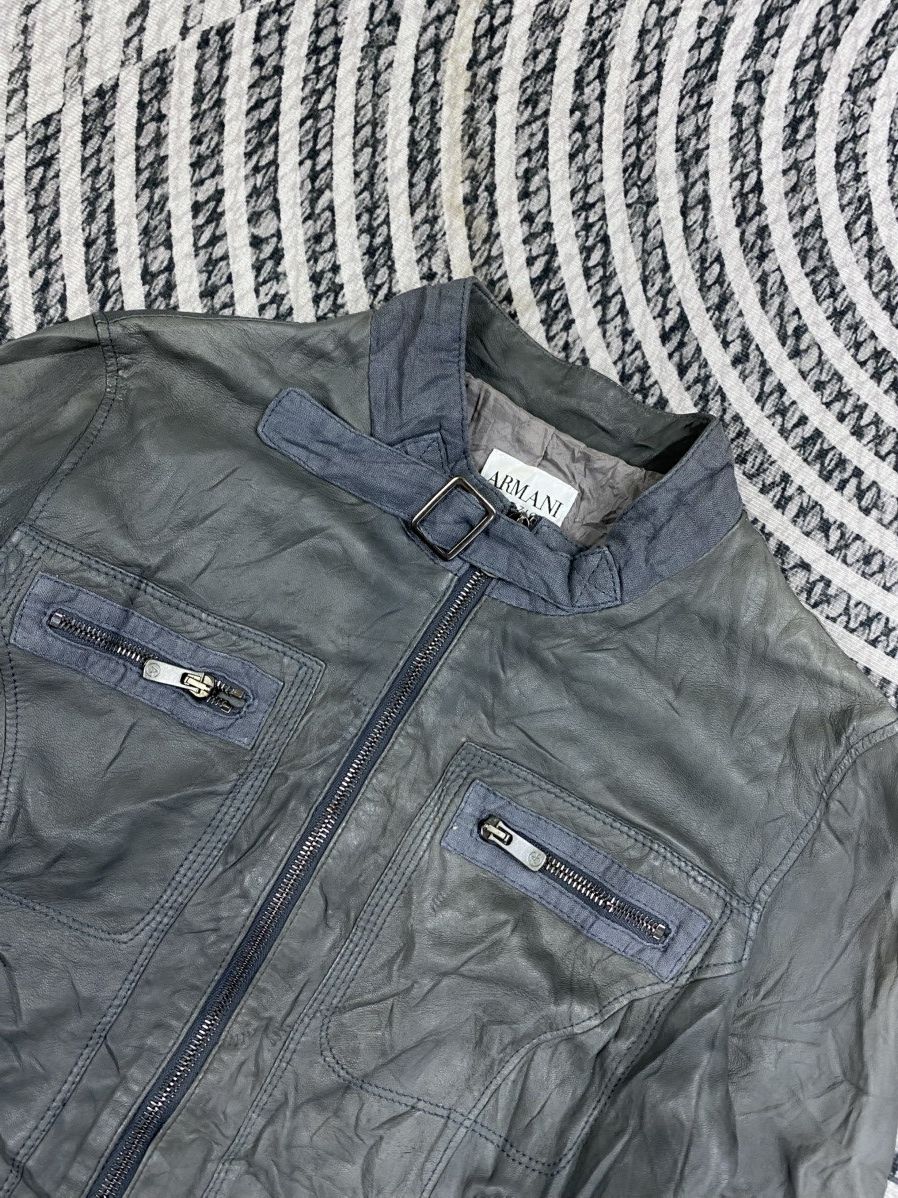 Armani Vintage Armani Collezioni Zip-Up Rider Suede Leather Jacket Size S / US 4 / IT 40 - 6 Thumbnail
