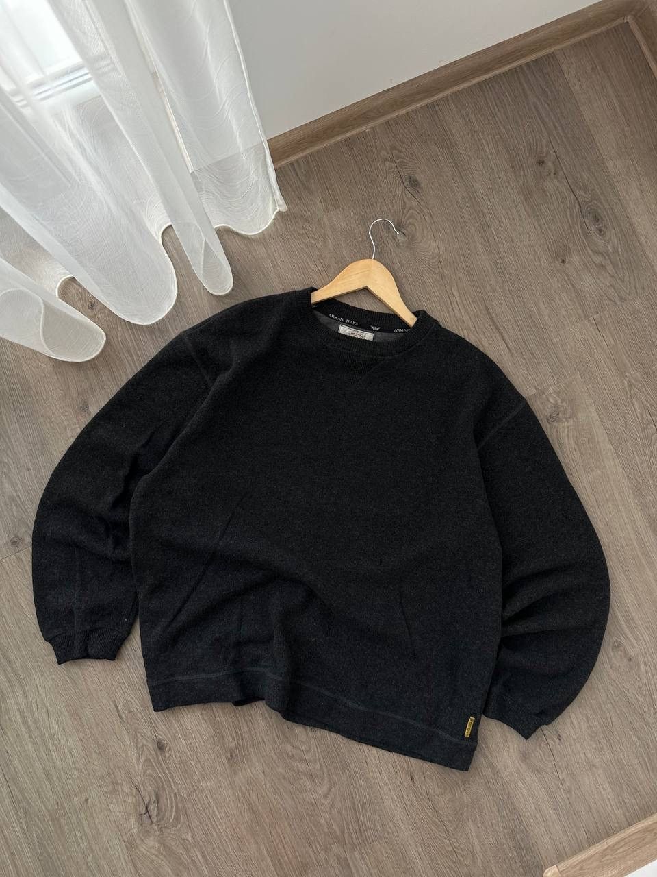 Armani × Vintage Vintage Armani Jeans Navy Gray Sweater Size US XL / EU 56 / 4 - 4 Thumbnail