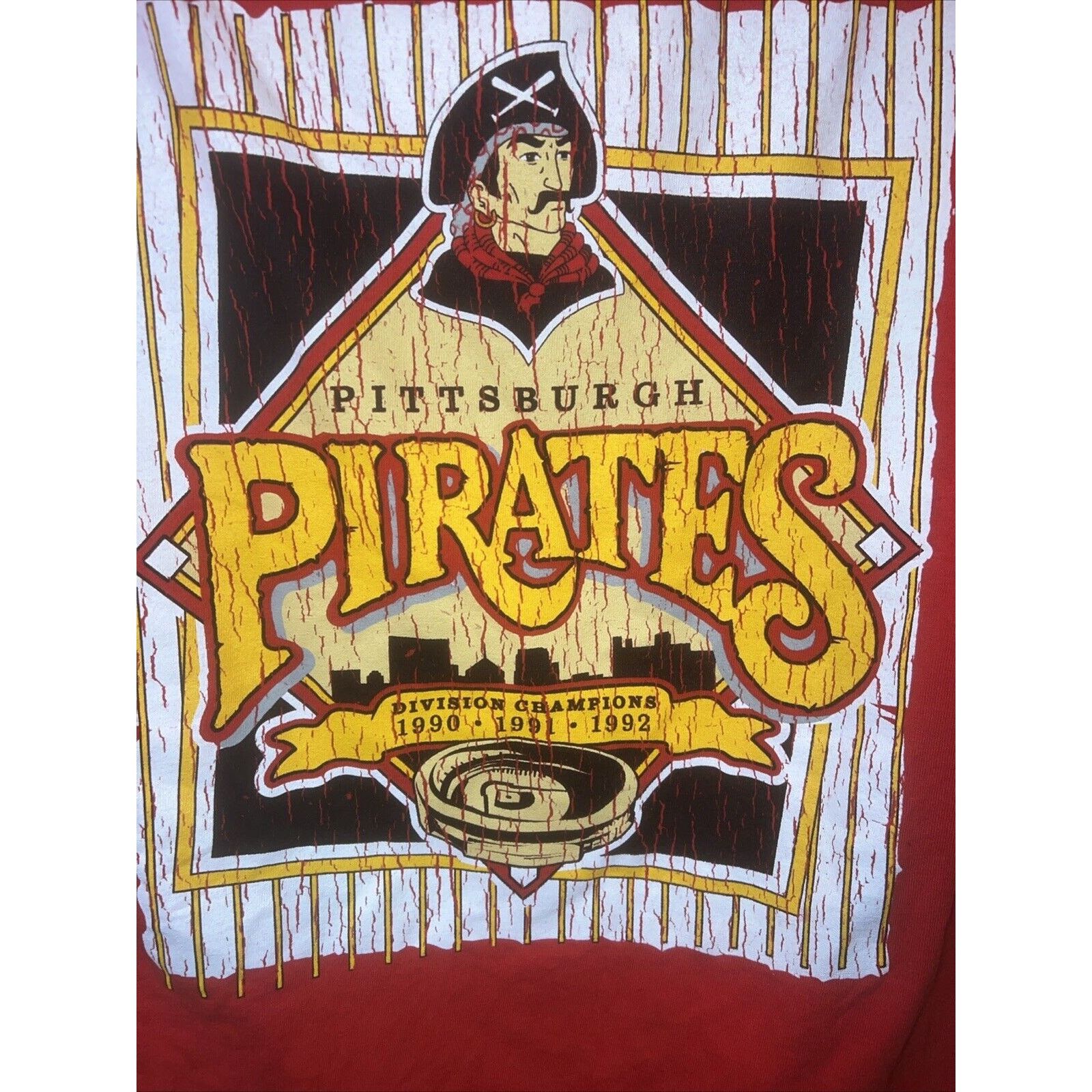 Gildan Vintage Pittsburgh Pirates Men’s Tee Champions Sz Small Red Size US S / EU 44-46 / 1 - 2 Thumbnail
