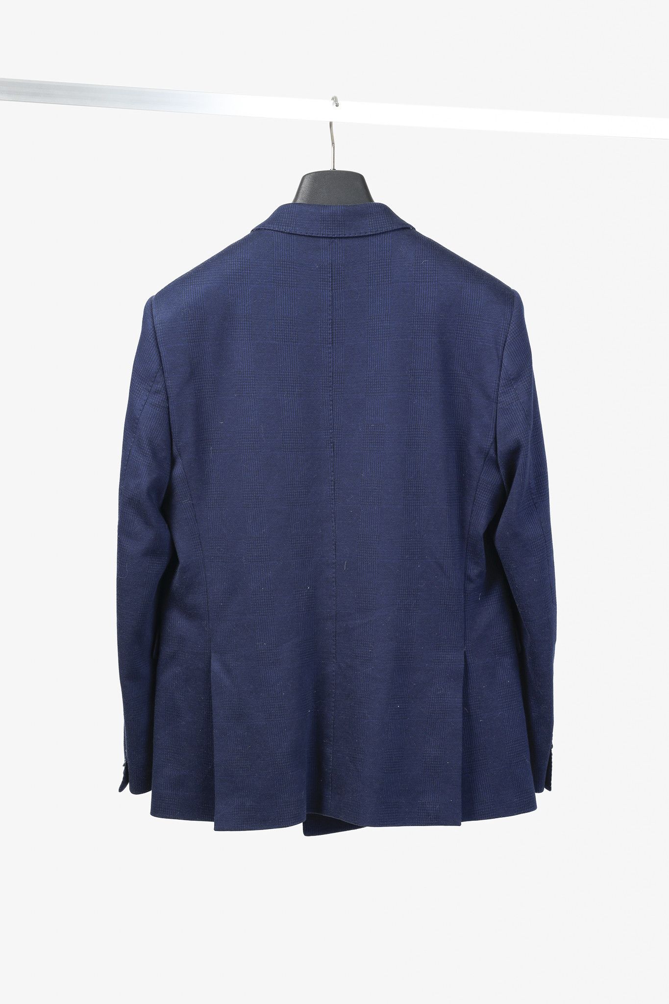 Etro Etro Navy Blue Tartan Double-Breasted Silk-Lined Blazer Size 40R - 2 Thumbnail