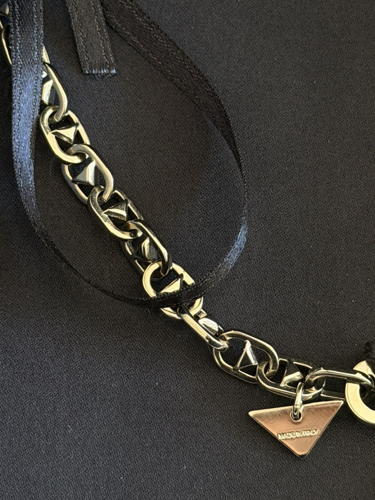 Prada PRADA Triangle Charm Chain Silver Brass Necklace With Clasp Size ONE SIZE - 11 Thumbnail