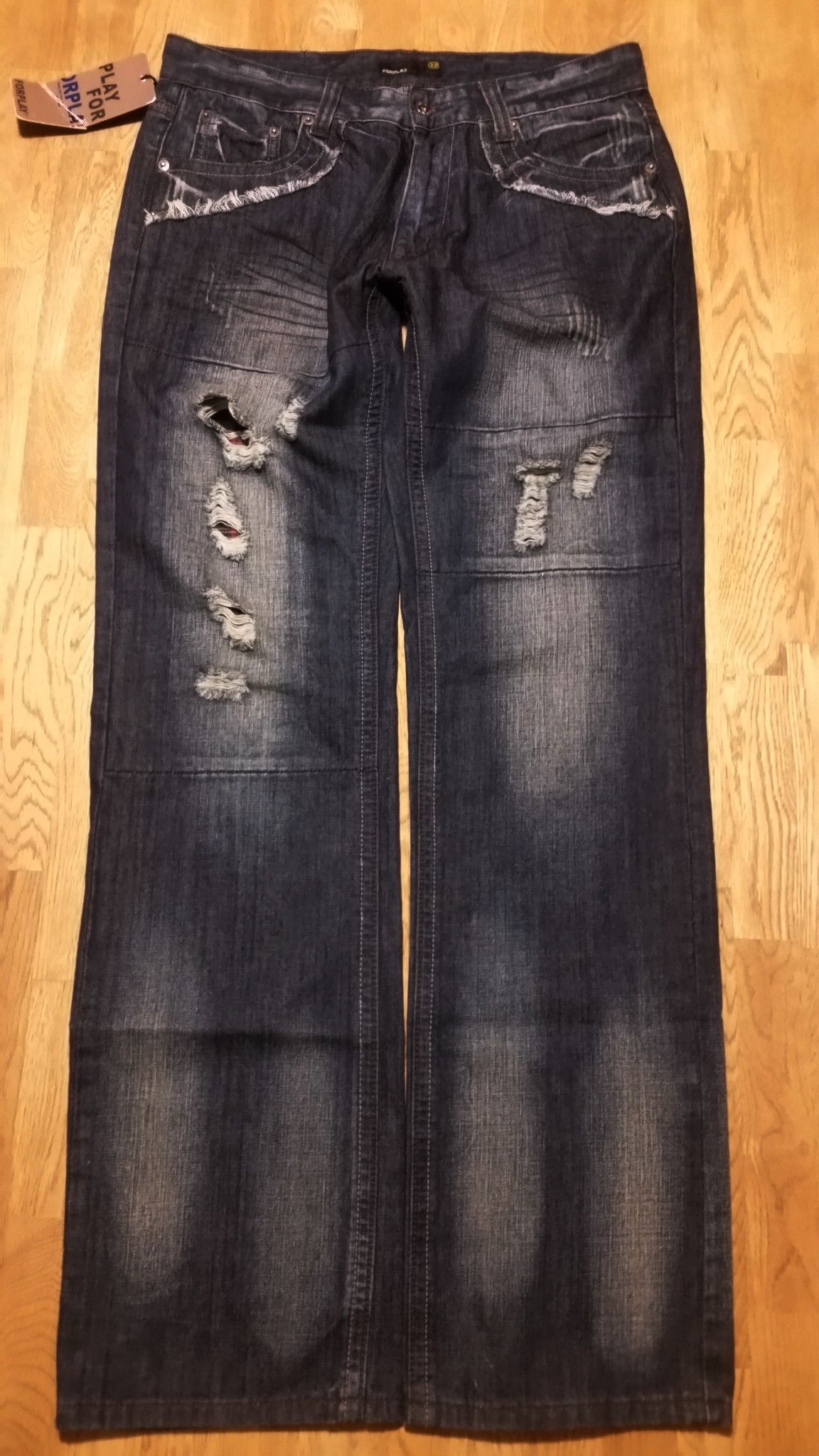 Evisu × If Six Was Nine 💥Insane 90s Distressed ForPlay Mudwash Ripped W34 L34 w32 Size US 34 / EU 50 - 3 Thumbnail