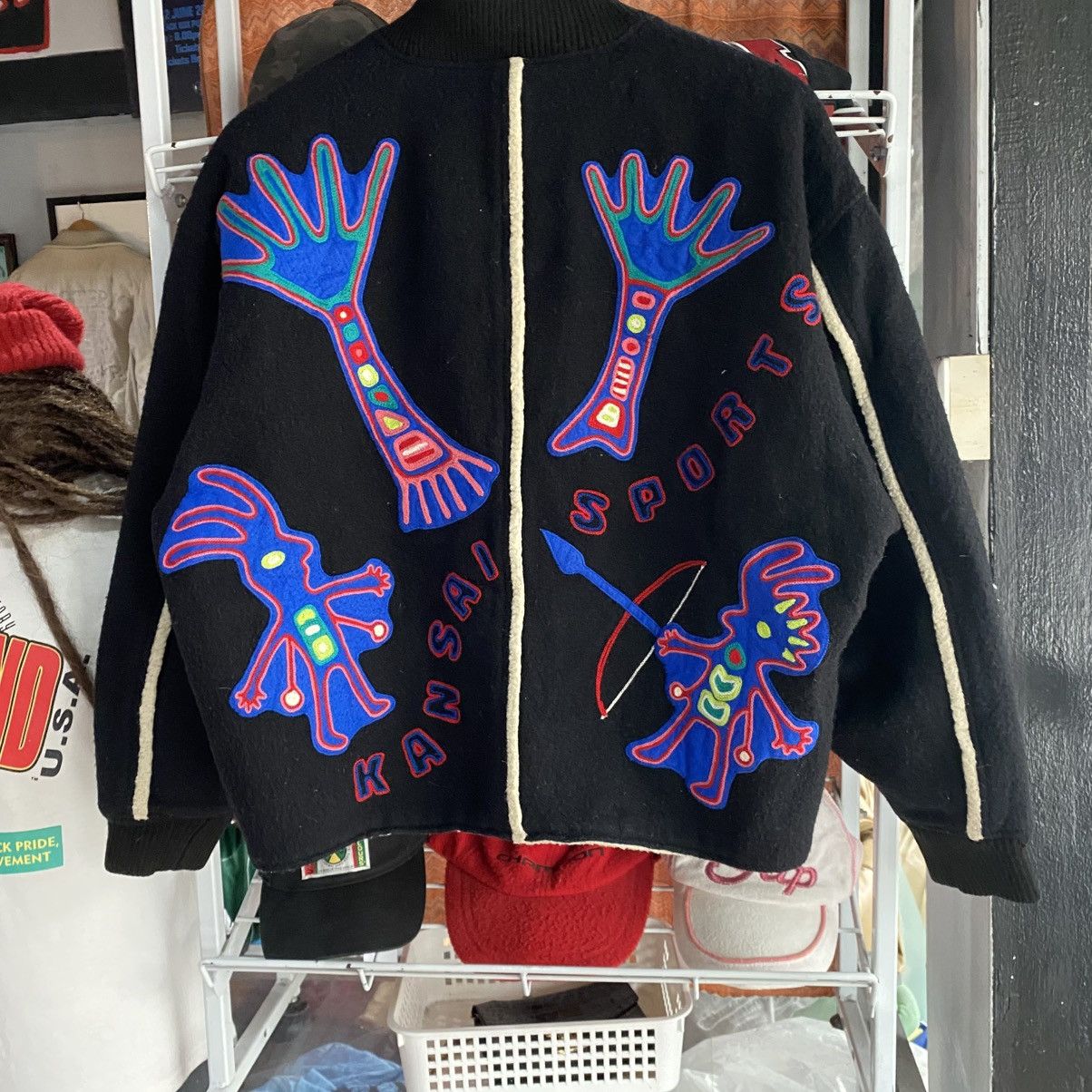 Kansai Yamamoto Vtg 90s Kansai Yamamoto "BASARA" Graphic Wool Bomber Jacket Size US S / EU 44-46 / 1 - 5 Thumbnail