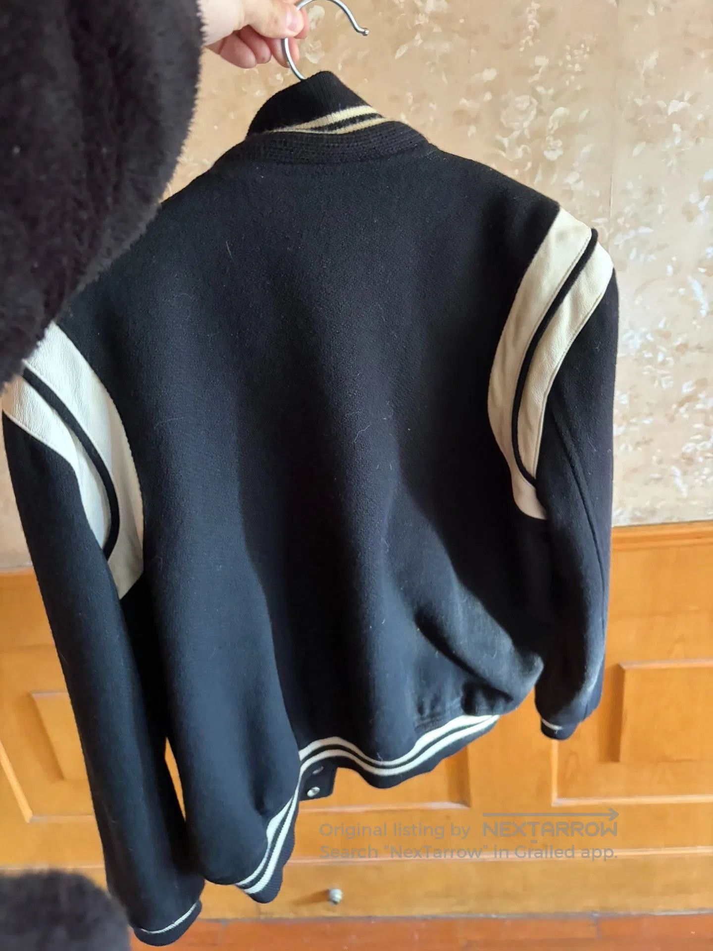 Saint Laurent Paris Saint Laurent Black Leather Sleeve Baseball Jacket. Size US S / EU 44-46 / 1 - 2 Thumbnail