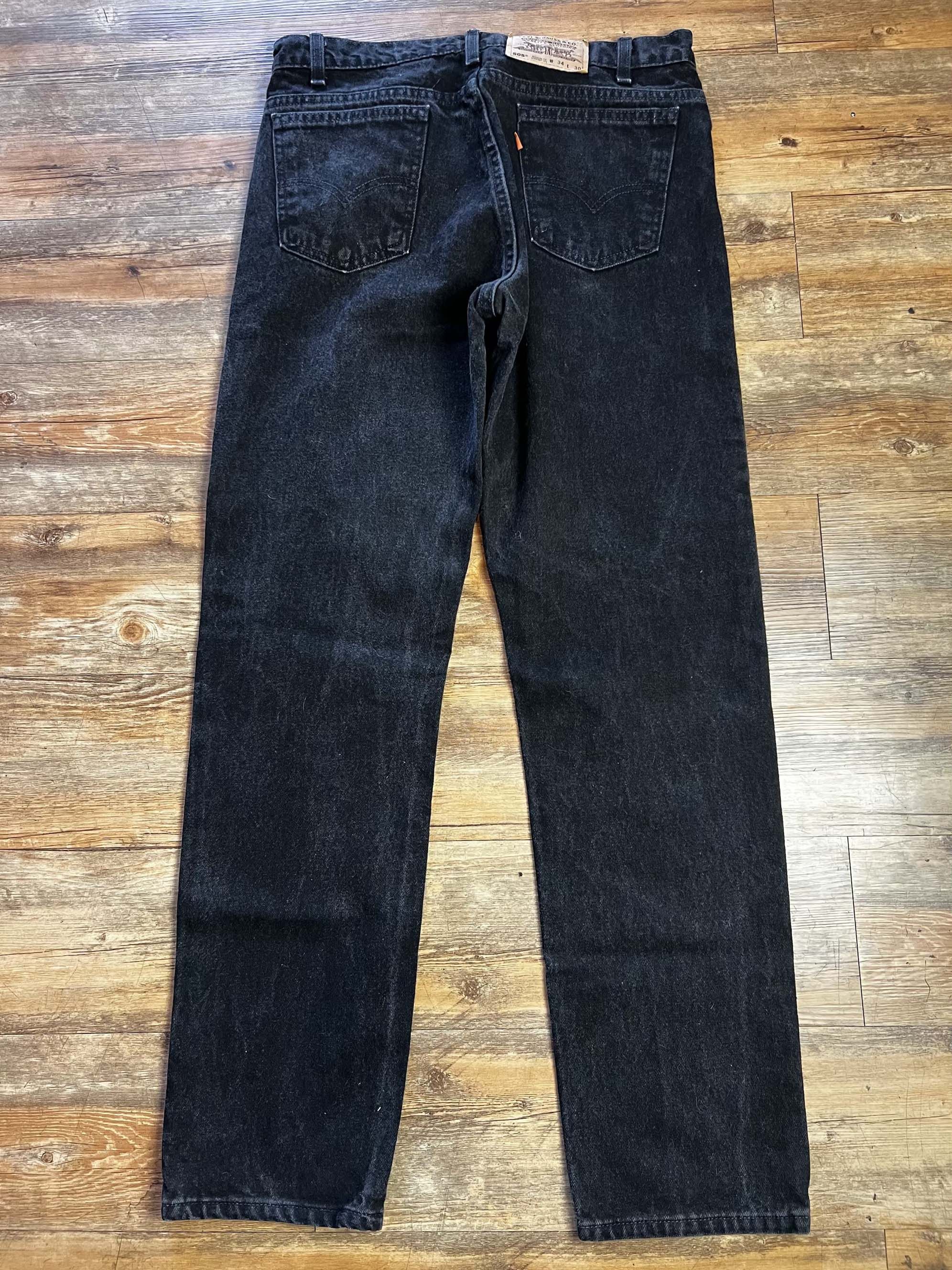 Levi's Vintage Clothing Vintage 1980's-1990's Levi's 505 Black Orange Tab Jeans Size US 34 / EU 50 - 10 Thumbnail