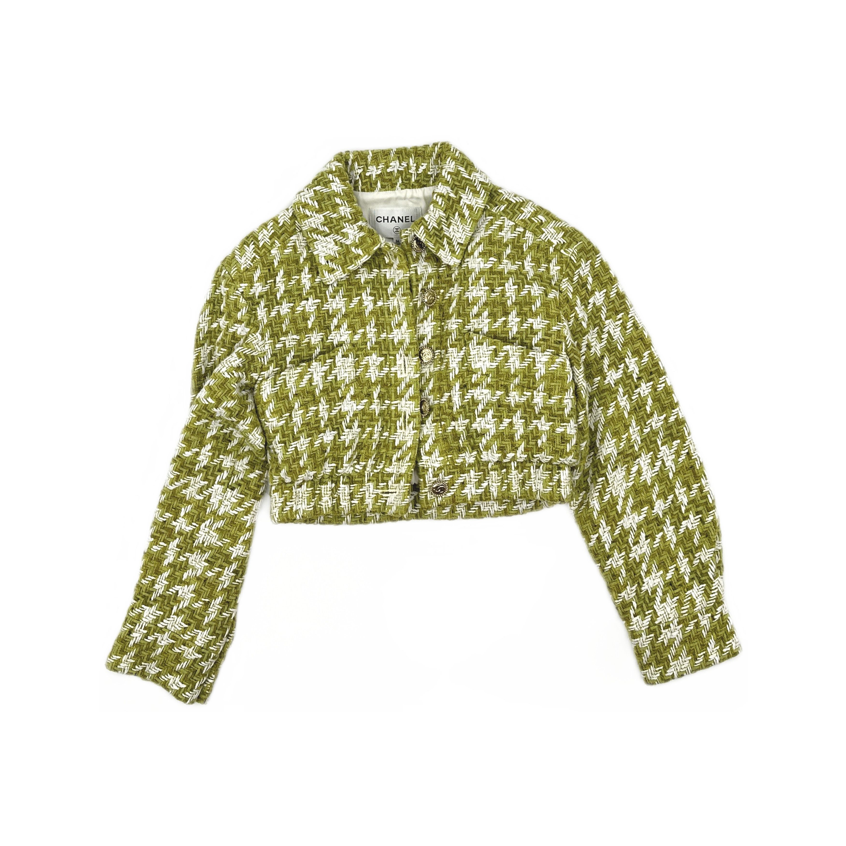 Chanel Chanel Green Tweed Button Up Jacket Size 36 Size XS / US 0-2 / IT 36-38 - 1 Thumbnail