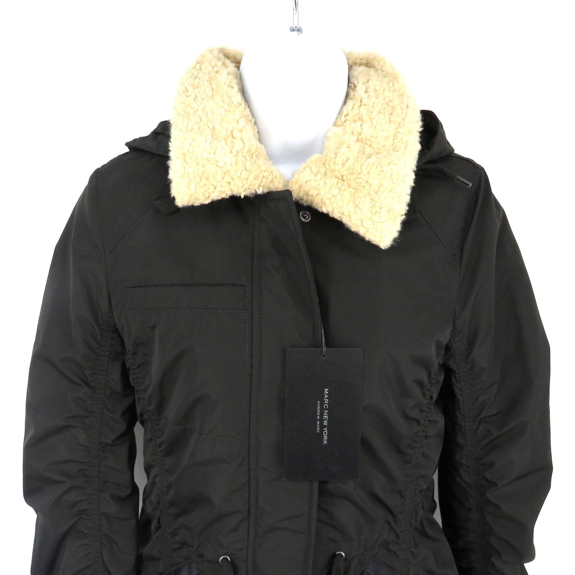 Other Marc New York Black Hooded Jacket W/ Faux Fur Collar Womens Size XS / US 0-2 / IT 36-38 - 2 Thumbnail