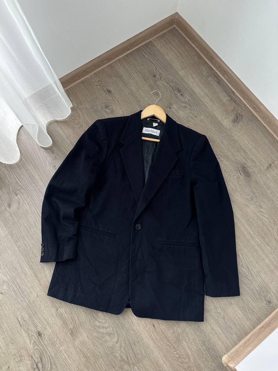 Vintage Vintage Max Mara Wool Blue Button Blazer Jacket Size 38R - 13 Thumbnail