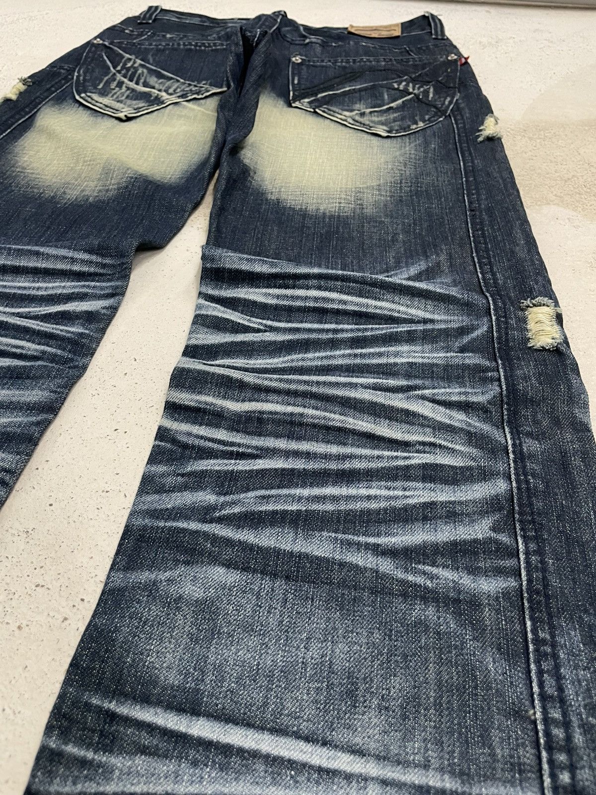 Other Savage Denim Mud Wash Distressed 3D Whisker I6W9 Size US 29 - 16 Thumbnail