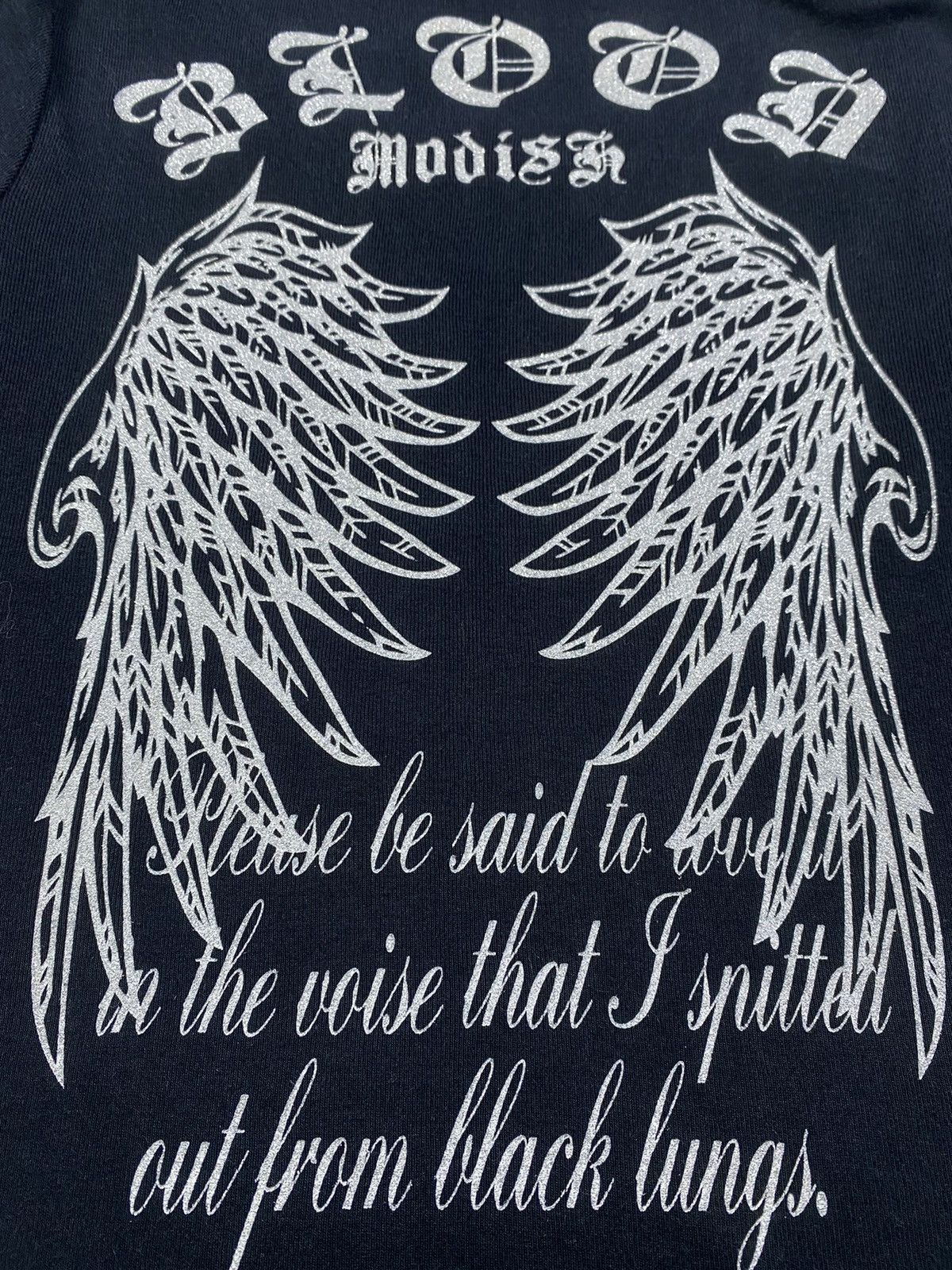 20471120 Blue Strive poem ghotic punk style long slevee Size US L / EU 52-54 / 3 - 5 Thumbnail