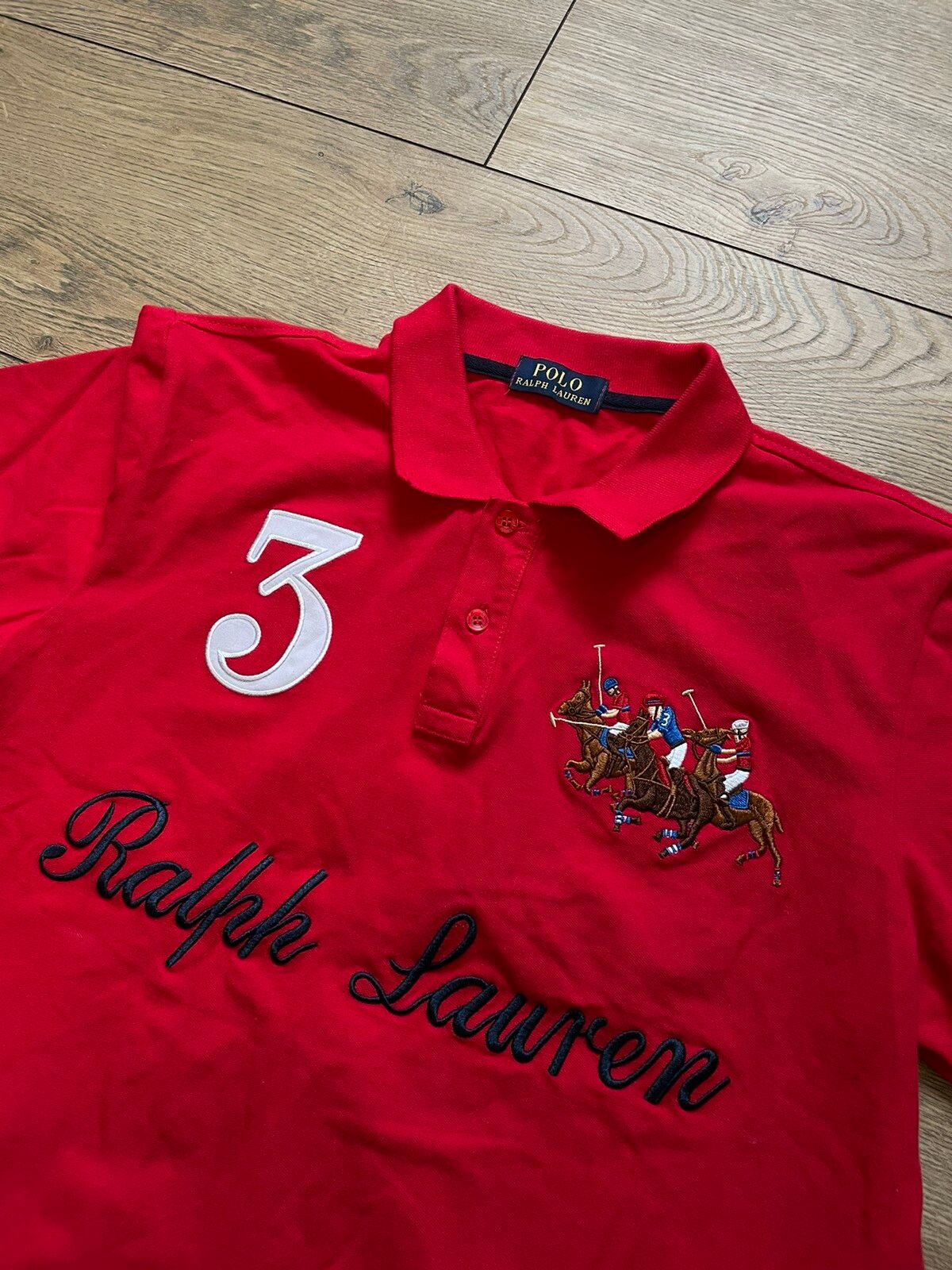 Pre-owned Polo Ralph Lauren X Vintage Polo Ralph Laurent Spellout Chief Keef Y2k Swag Drill Rugby In Red