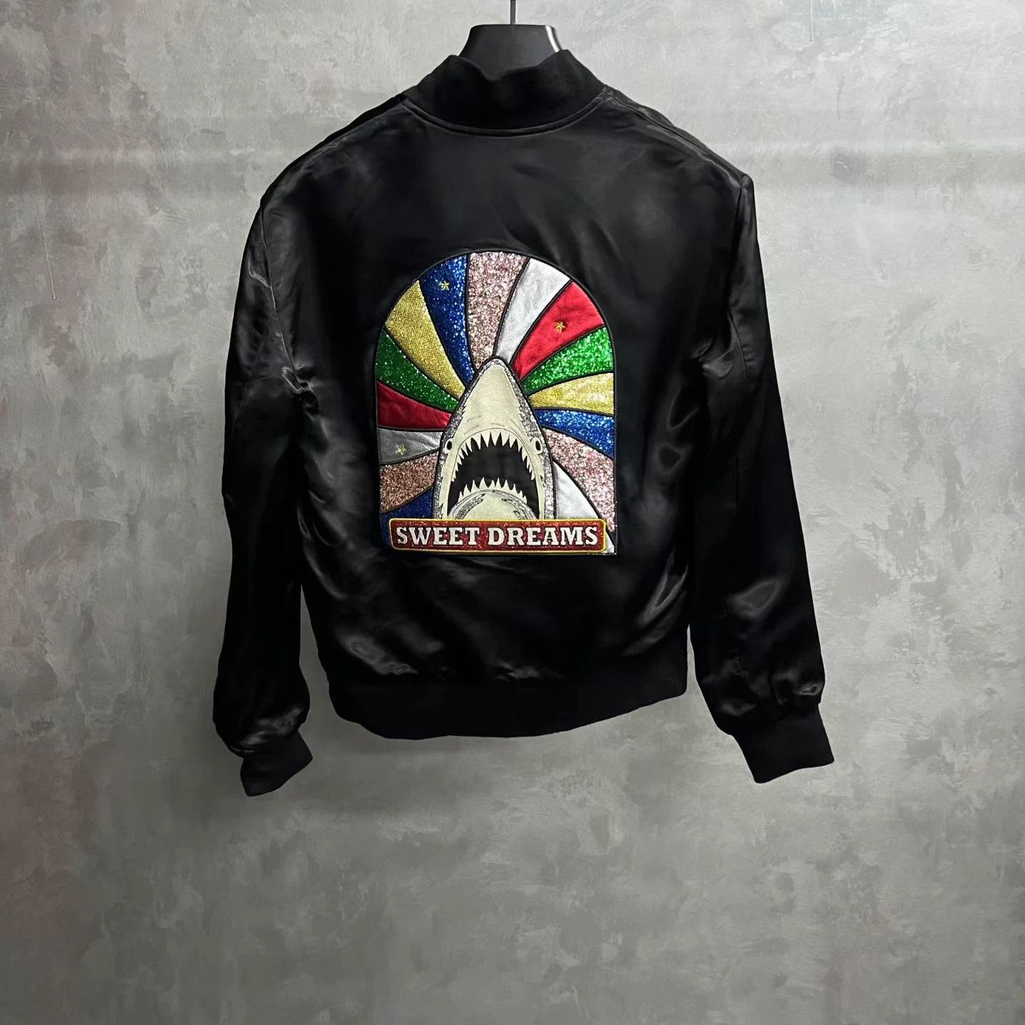 Saint Laurent Paris Saint Laurent Black Silk Shark Patch Jacket 38 Size XS / US 0-2 / IT 36-38 - 2 Thumbnail