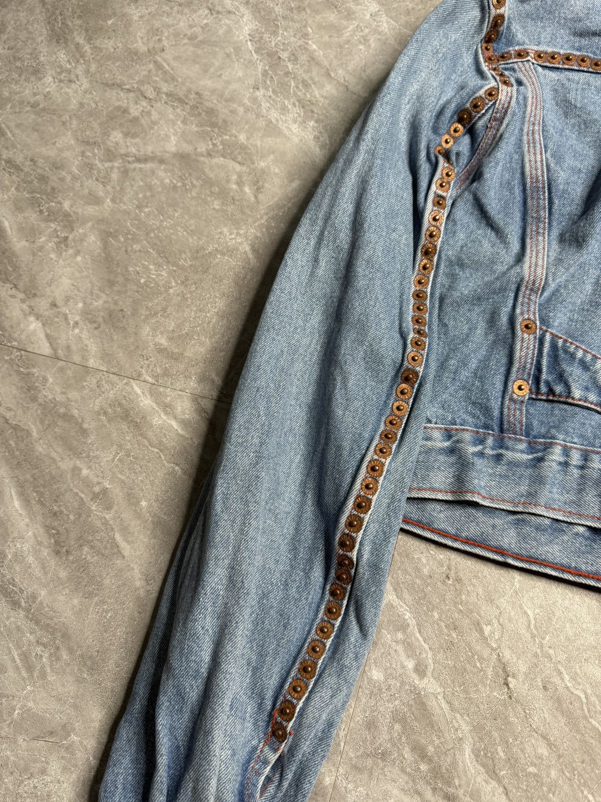 Jean Paul Gaultier Archival Jean Paul Gaultier Rivet Studded Cropped Denim JKT Size US S / EU 44-46 / 1 - 6 Thumbnail