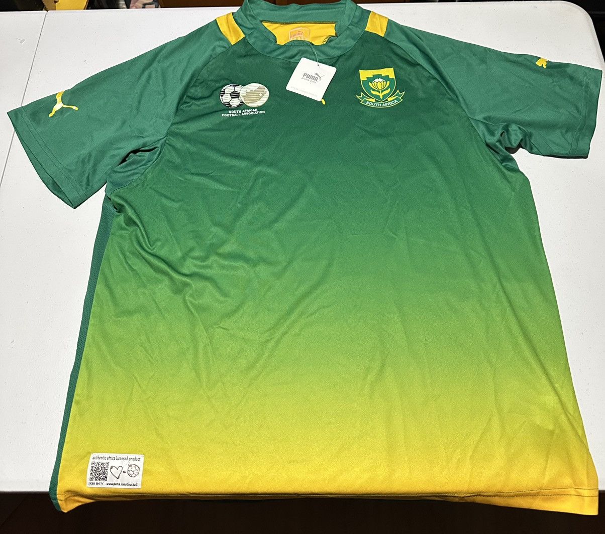 Puma South Africa soccer fotbal jersey green & yellow NWT Size US XXL / EU 58 / 5 - 1 Thumbnail