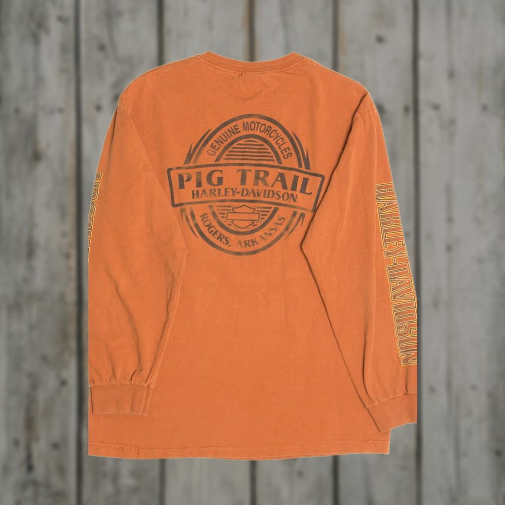 Harley Davidson VINTAGE Harley-Davidson T-Shirt Pig Trail Arkansas Large Pumpkin 2010s Mens Size US L / EU 52-54 / 3 - 1 Thumbnail