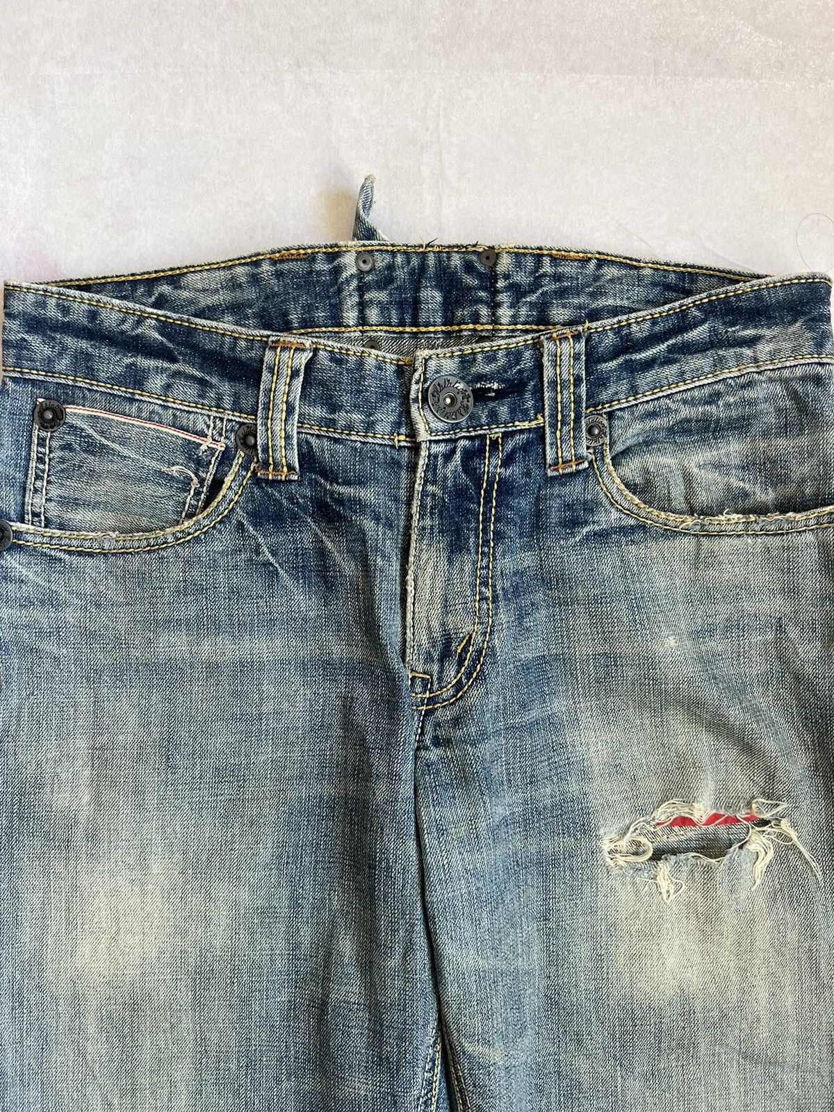 Japanese Brand Halation Buckle Belt Distressed Japanese Selvedge Denim Size US 32 / EU 48 - 7 Thumbnail