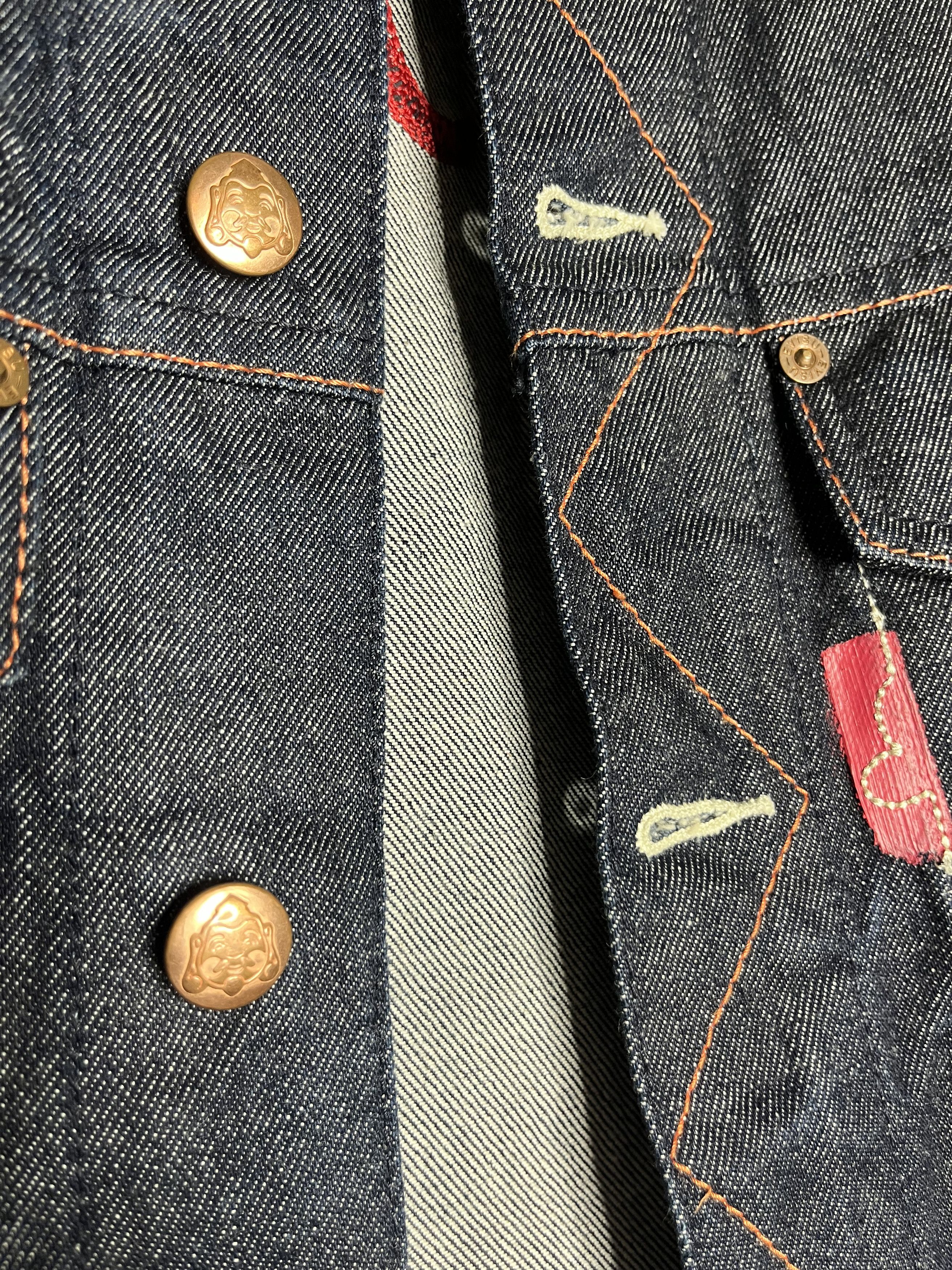 Evisu Evisu Maniacs embroidered Denim Jacket Size L (Fits like M) Size US M / EU 48-50 / 2 - 6 Thumbnail