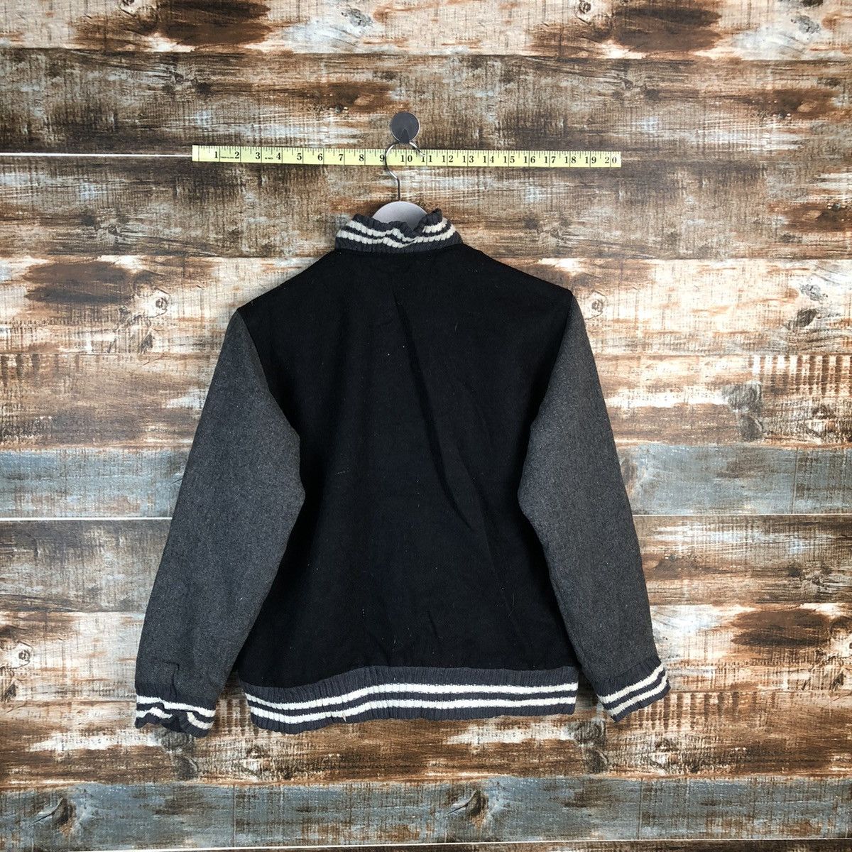 Japanese Brand Bon Maren Black Bombers varsity Jacket #A1759 Size M / US 6-8 / IT 42-44 - 12 Thumbnail