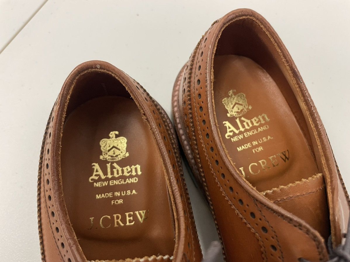Alden × J.Crew Long Wingtip Bluchers Tobacco Leather Size US 7 / EU 40 - 8 Thumbnail