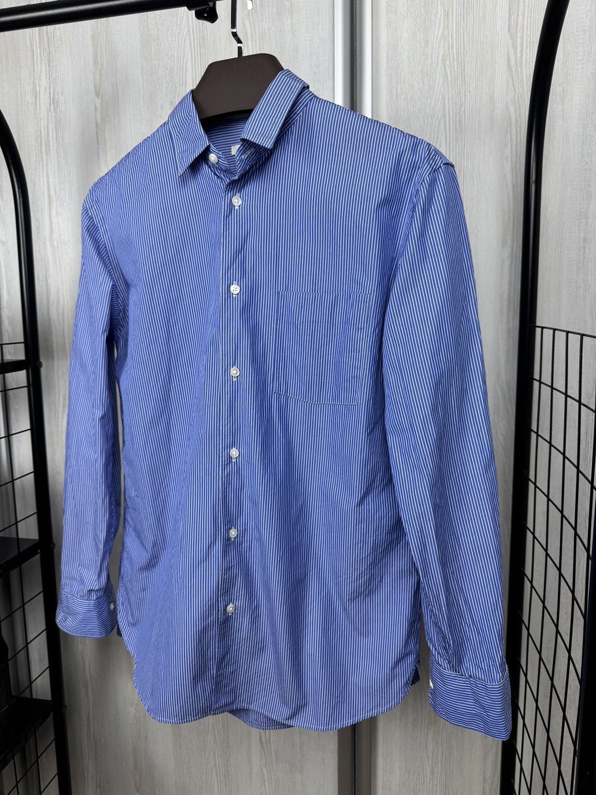 Jil Sander × Uniqlo Uniqlo x Jil Sander blue striped long sleeve shirt Size US XS / EU 42 / 0 - 3 Thumbnail