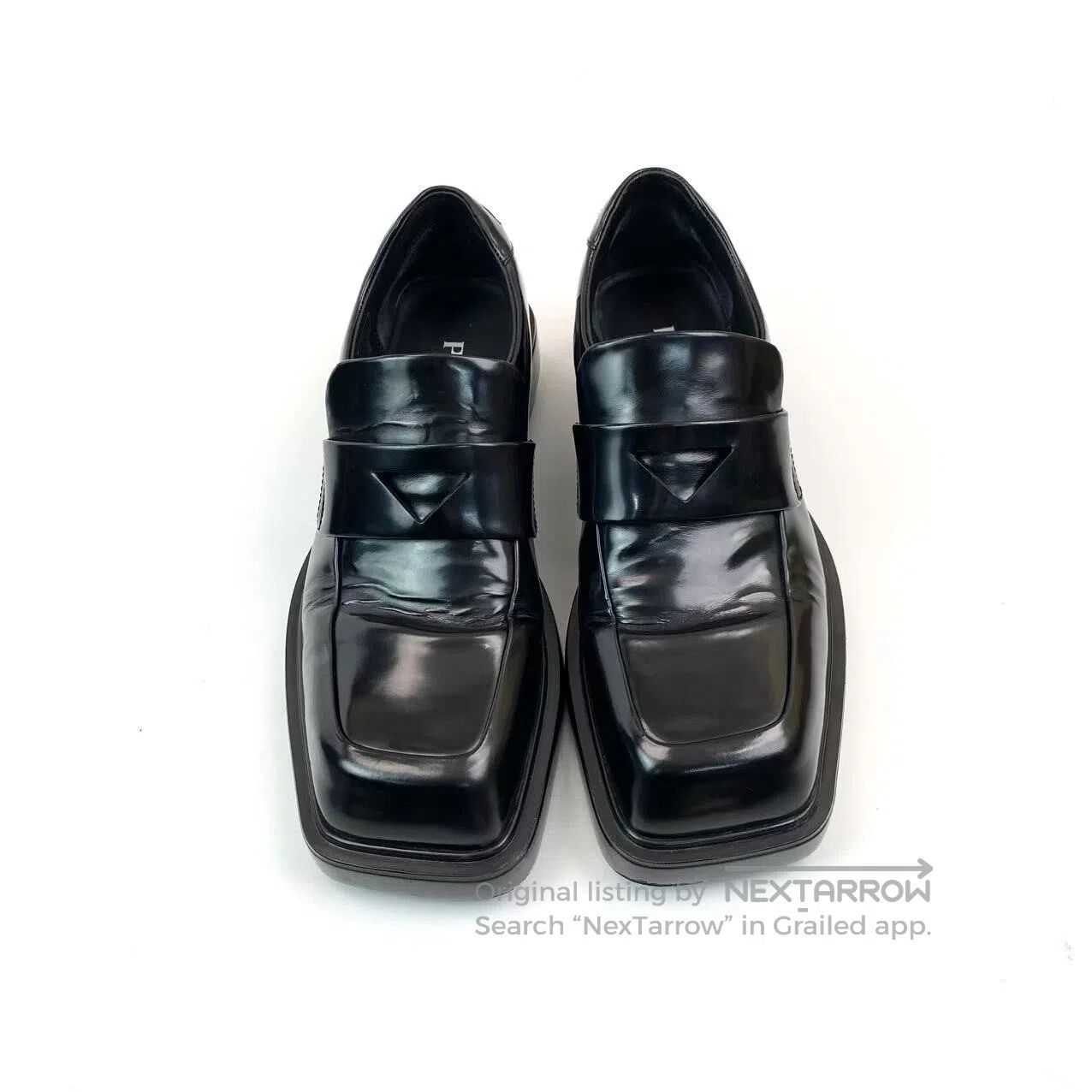 Prada Prada 24SS square-toed triangle Derby loafers| Size US 6.5 / IT 36.5 - 3 Thumbnail