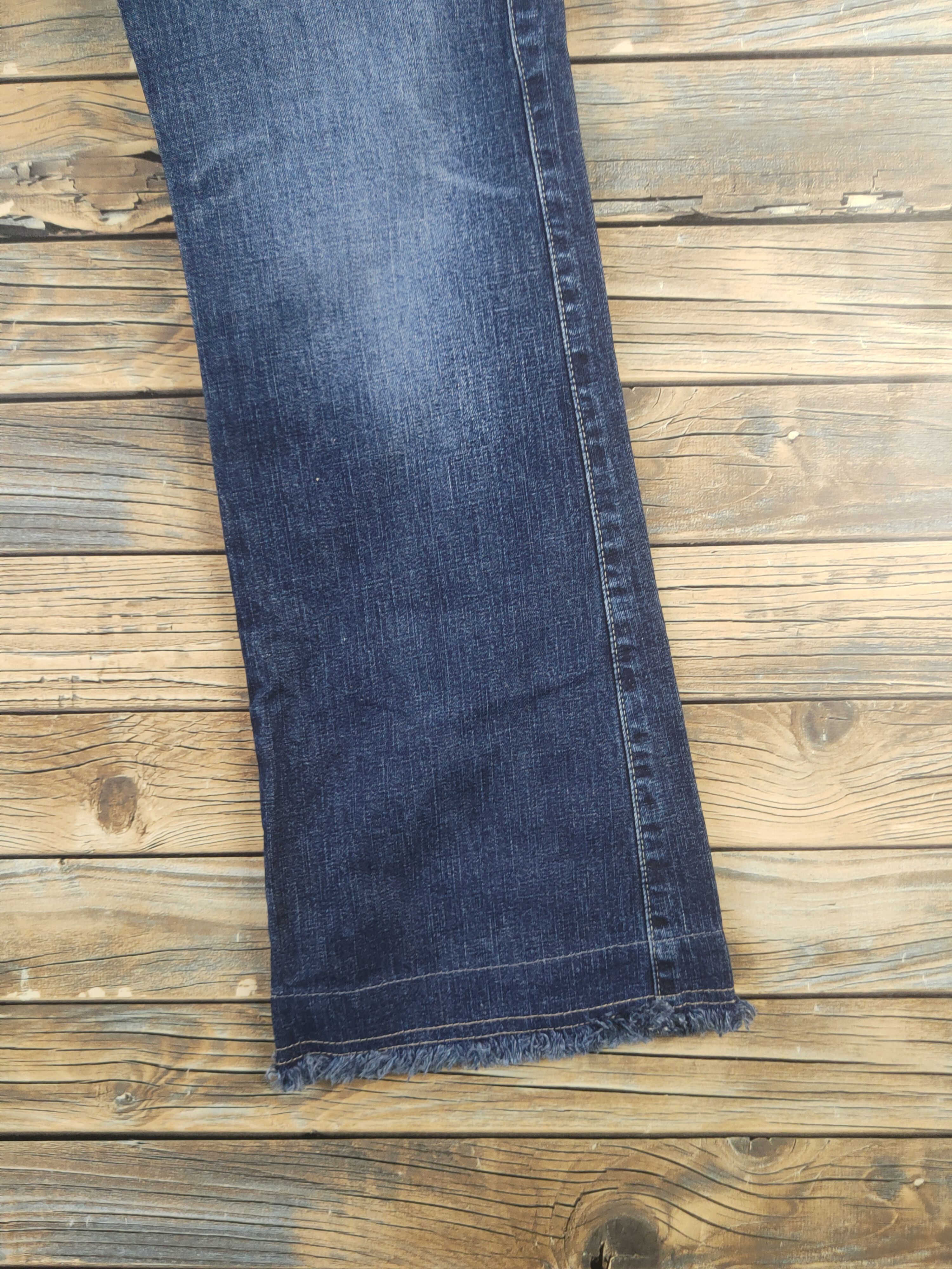 Japanese Brand DL Tanker Zip Blue Distressed Ripped Jeans #1916 Size 26" / US 2 / IT 38 - 6 Thumbnail