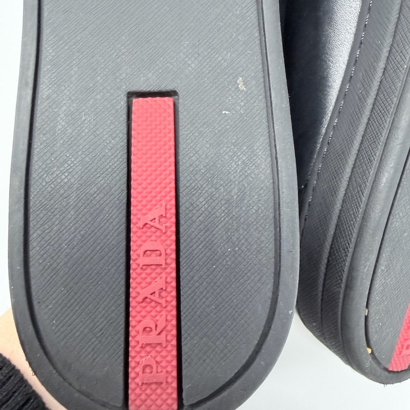 Prada Prada Black Leather Sneakers size S Size US 8 / IT 38 - 8 Thumbnail