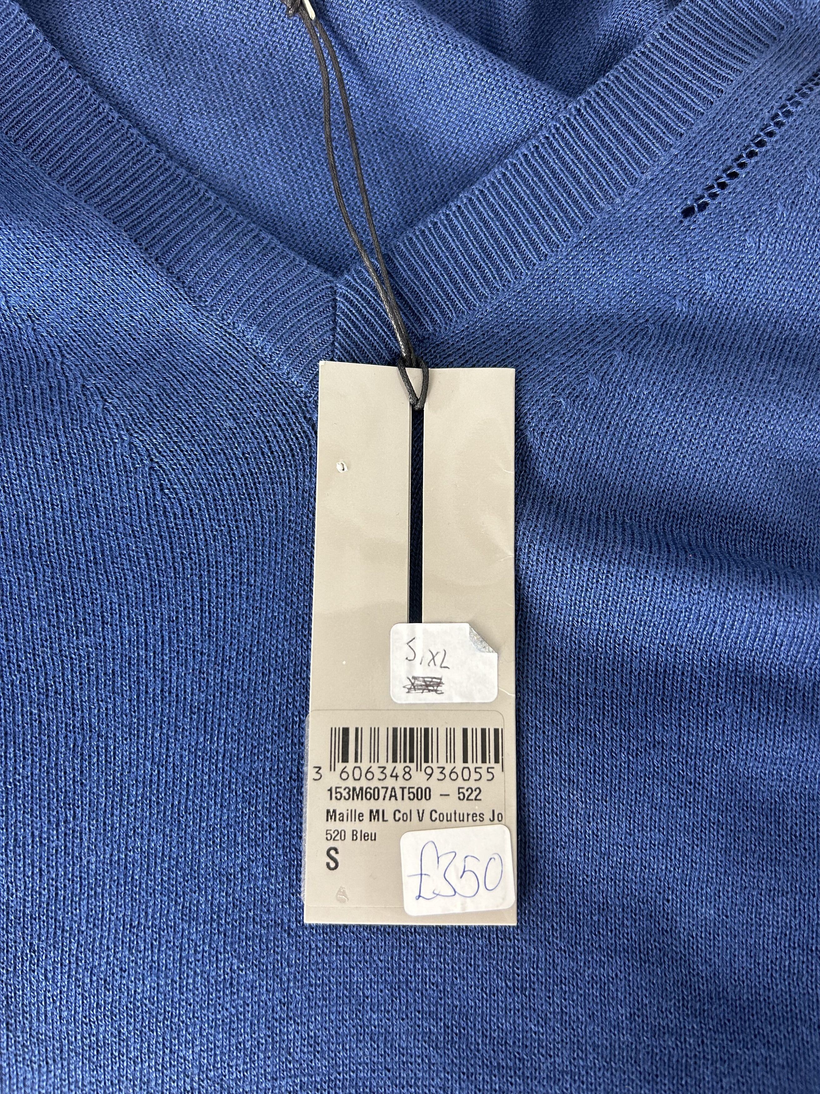 Dior DIOR HOMME ROYAL BLUE MESH DETAILS V-NECK KNIT Size US S / EU 44-46 / 1 - 4 Thumbnail