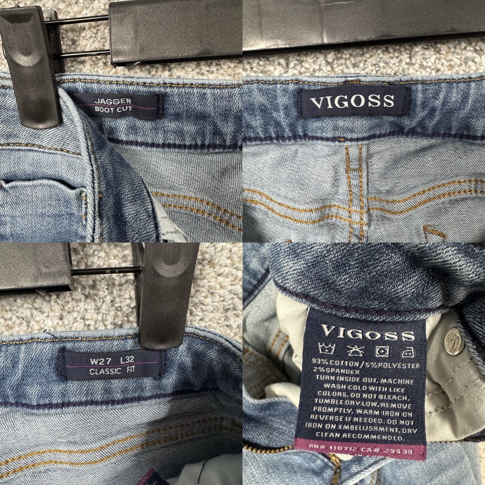 Vintage VIGOSS Jeans Bootcut 28x30 Women Regular 28 Inseam Medium Wash Blue Cotton Polyester Spandex 5-Pocket Denim Vintage No Y2K Retro Classic Fit Jeans Size 28" / US 6 / IT 42 - 8 Thumbnail