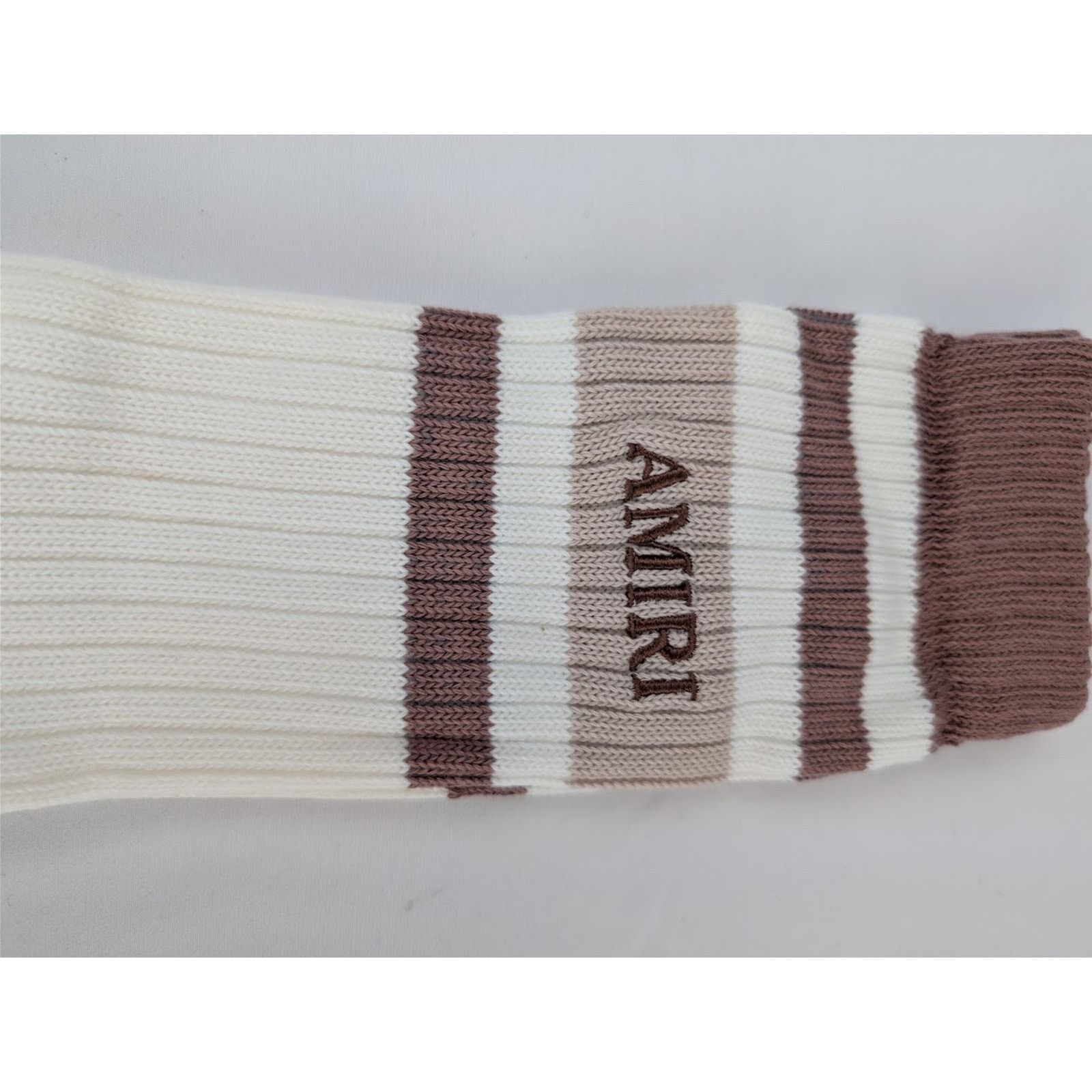 Amiri o1rshd1 Size: 43-44 / Stack Stripe Chunky Socks in Brown Size ONE SIZE - 6 Thumbnail