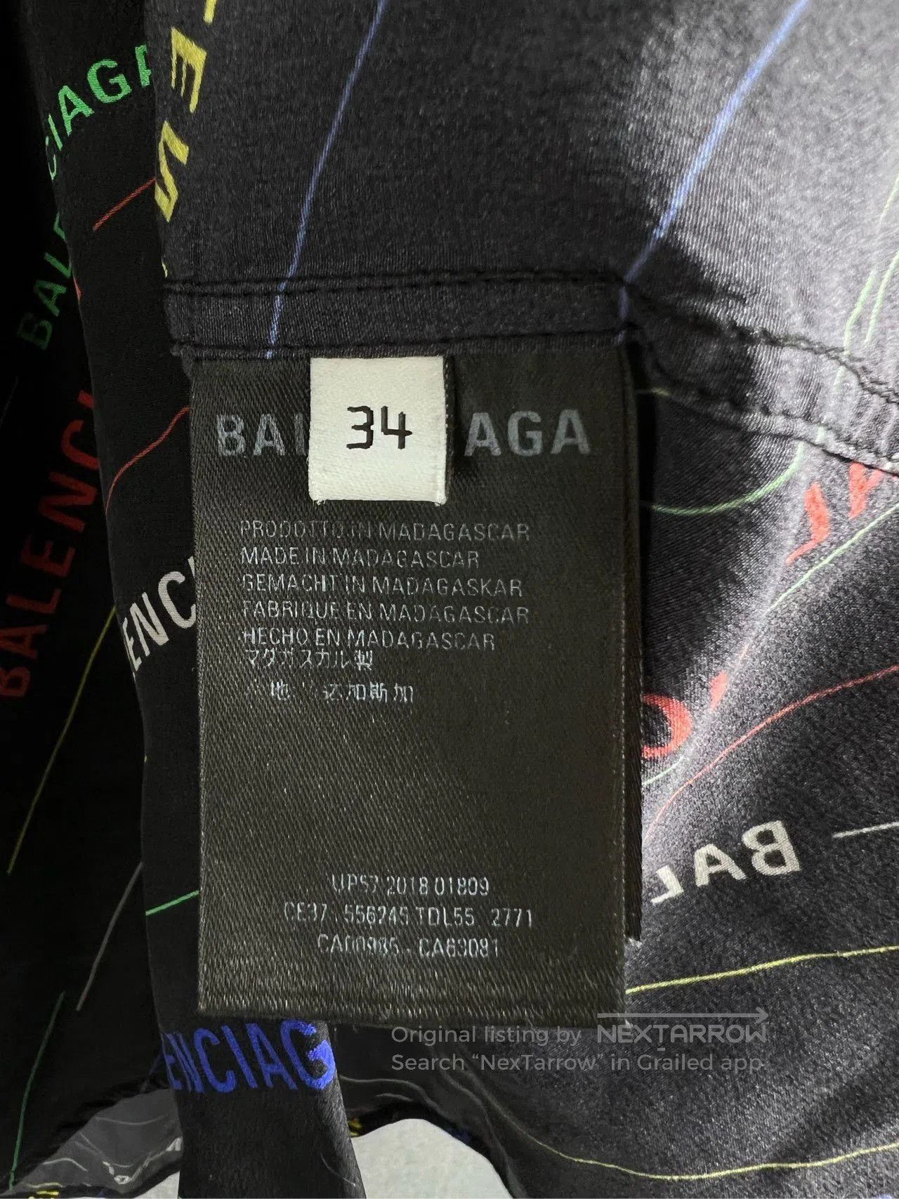 Balenciaga Balenciaga Colorful Logo Print Shirt. Size XXS / US 00 / IT 34 - 4 Thumbnail