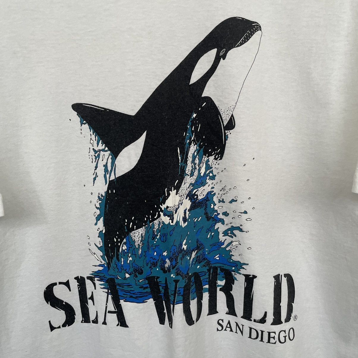 Habitat × Vintage 1990s Seaworld San Diego Oscar Whale T Shirt Size US L / EU 52-54 / 3 - 2 Thumbnail