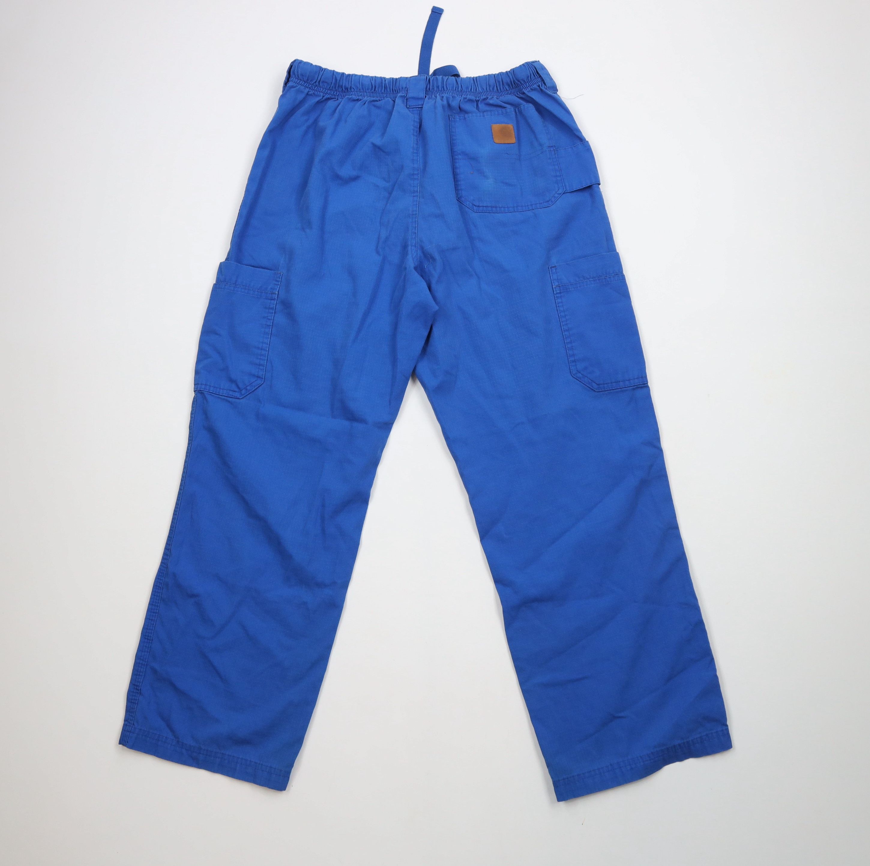 Carhartt × Vintage Vintage Y2K Carhartt Wide Leg Cargo Pants Blue Cotton Size US 34 / EU 50 - 9 Thumbnail