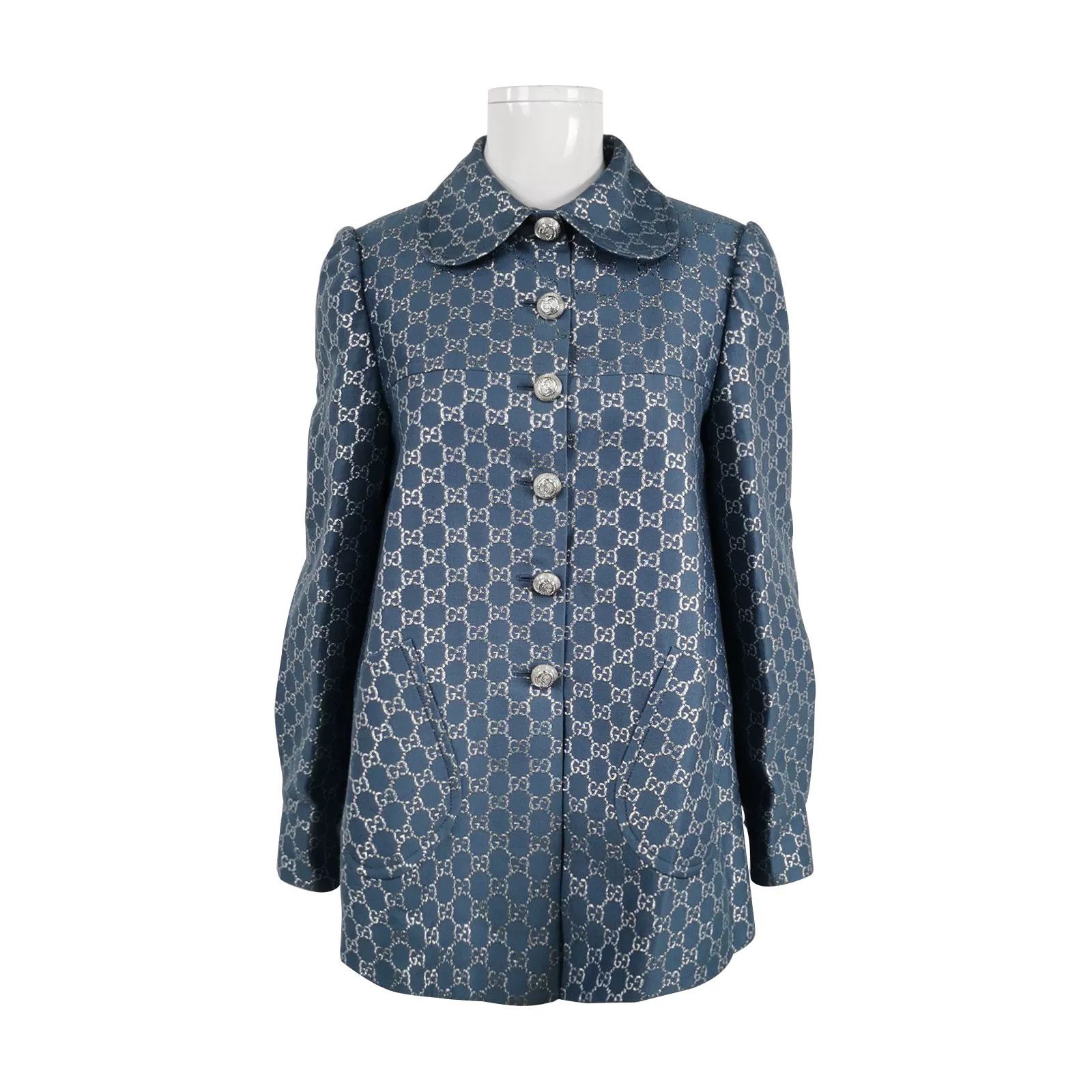 Gucci Gucci Double G Monogram Single-Breasted Lapel Coat Size S / US 4 / IT 40 - 1 Thumbnail